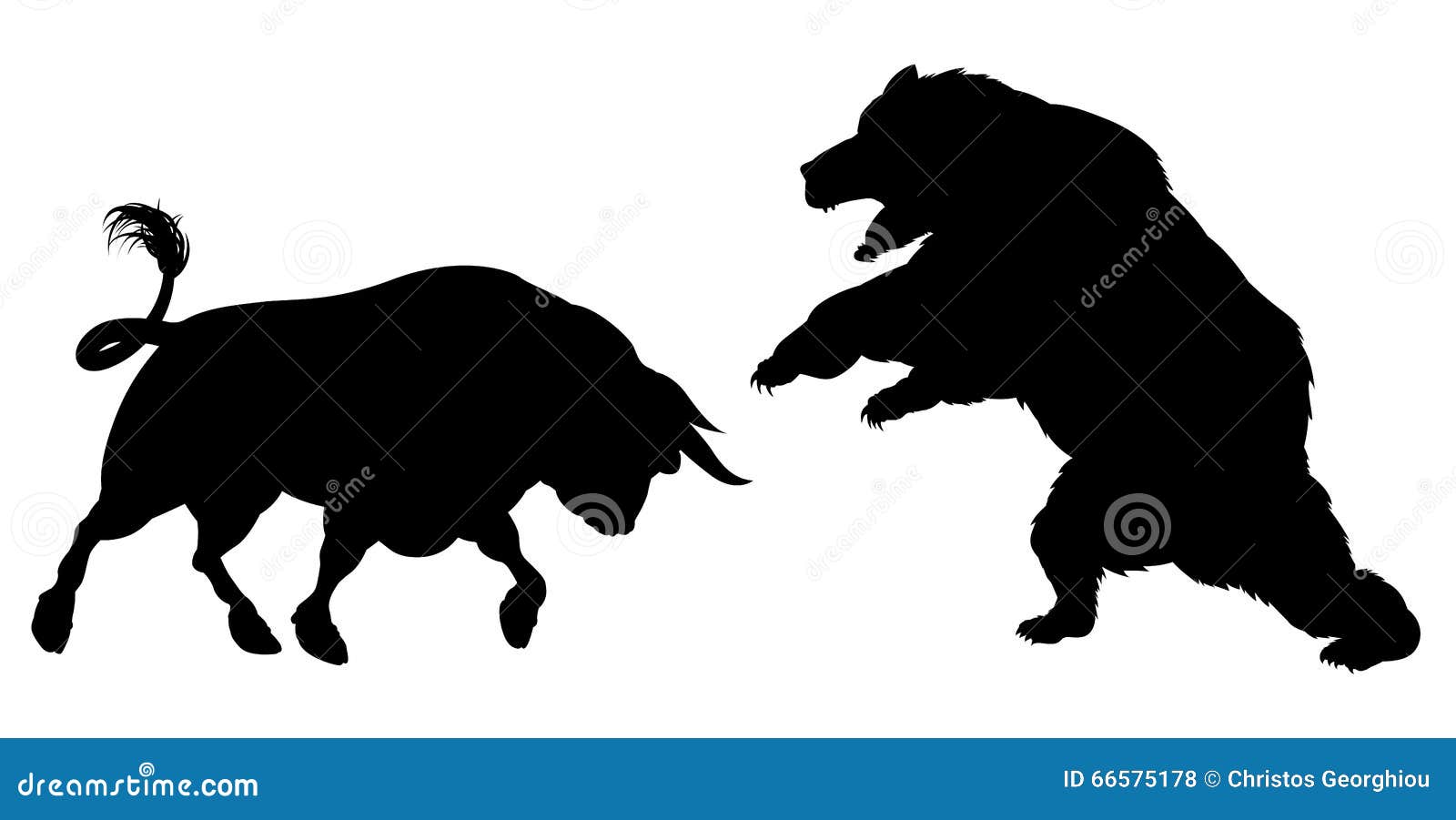 bear versus bull silhouette