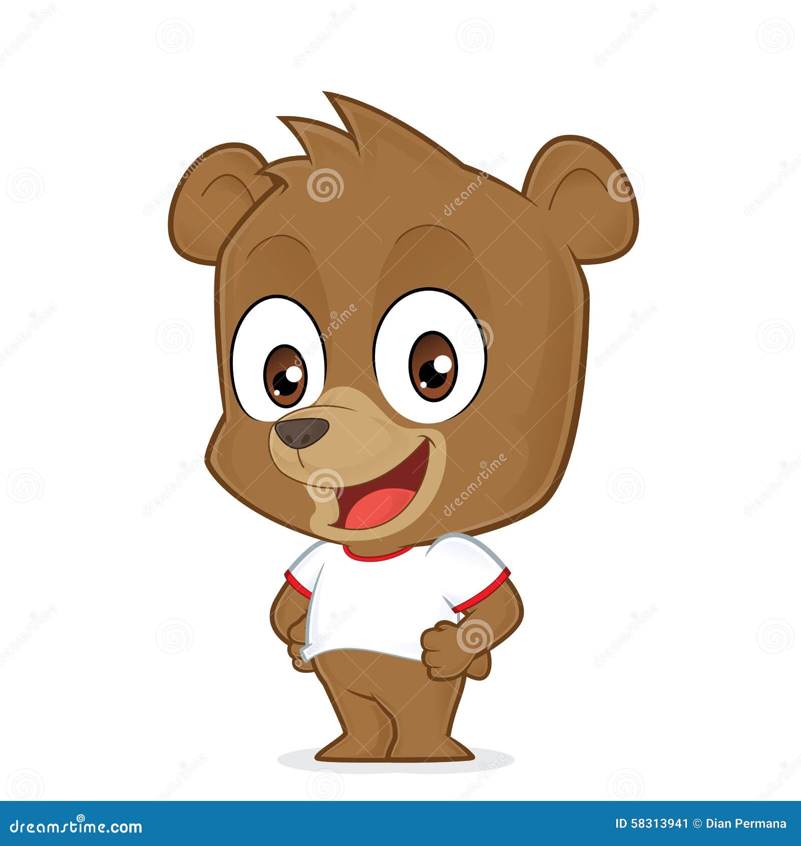 Bear in cap print design for t-shirt Royalty Free Vector