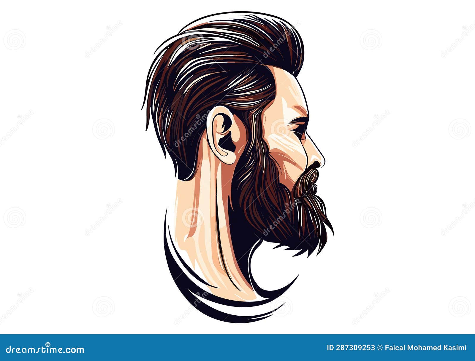 Beard Artistry Unleashed: Vector Logo Collection Stock Illustration ...