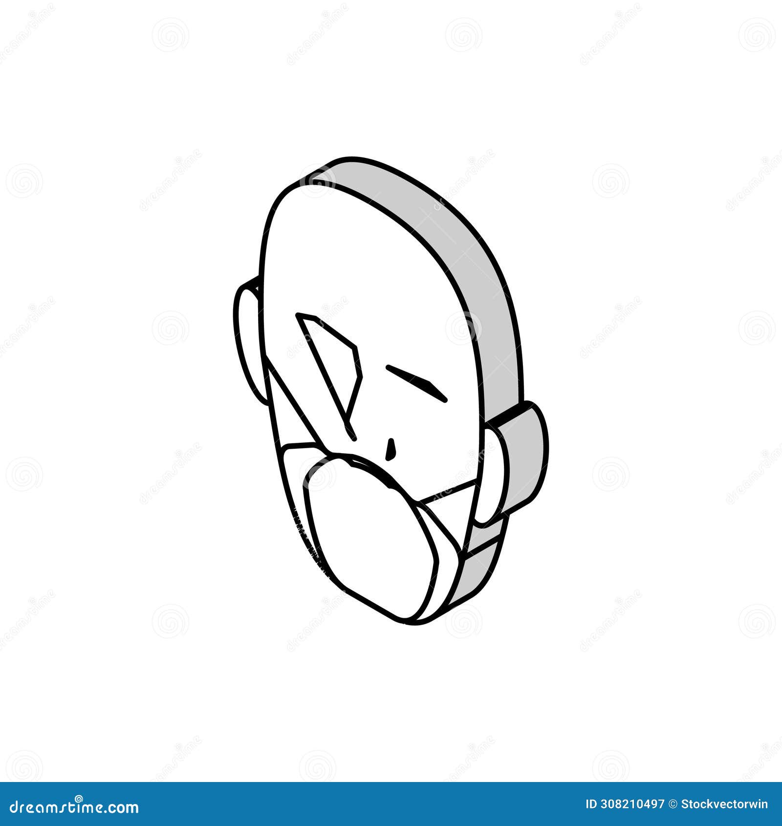 beard fade beard isometric icon  