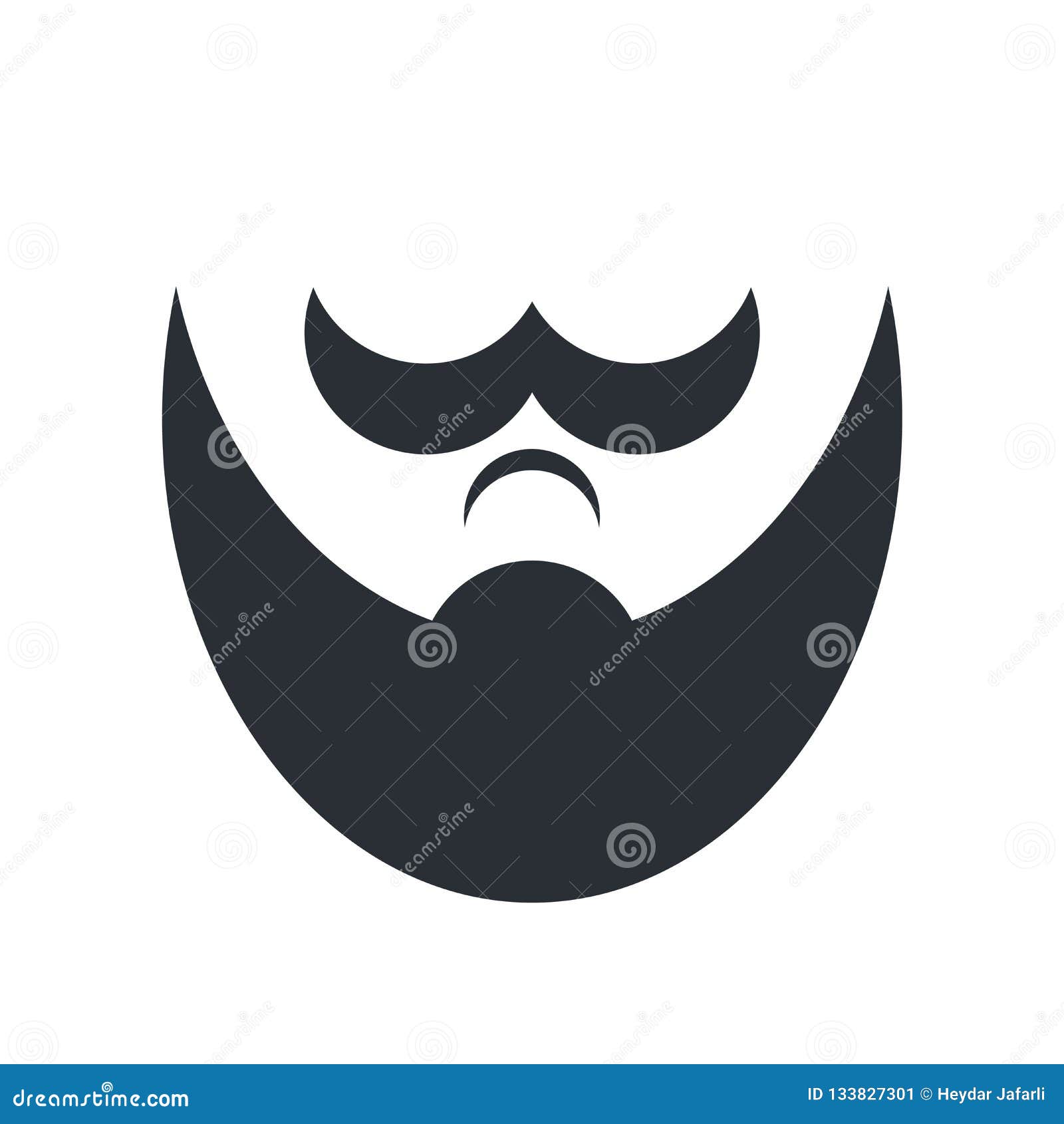 Beard Icon Vector Sign and Symbol Isolated on White Background Stock Vector Illustration of
