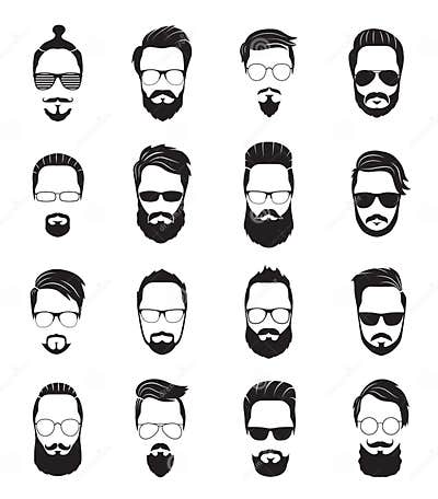 Bearded Face. Black Men Beards. Handsome Model Hairstyling, Portrait ...