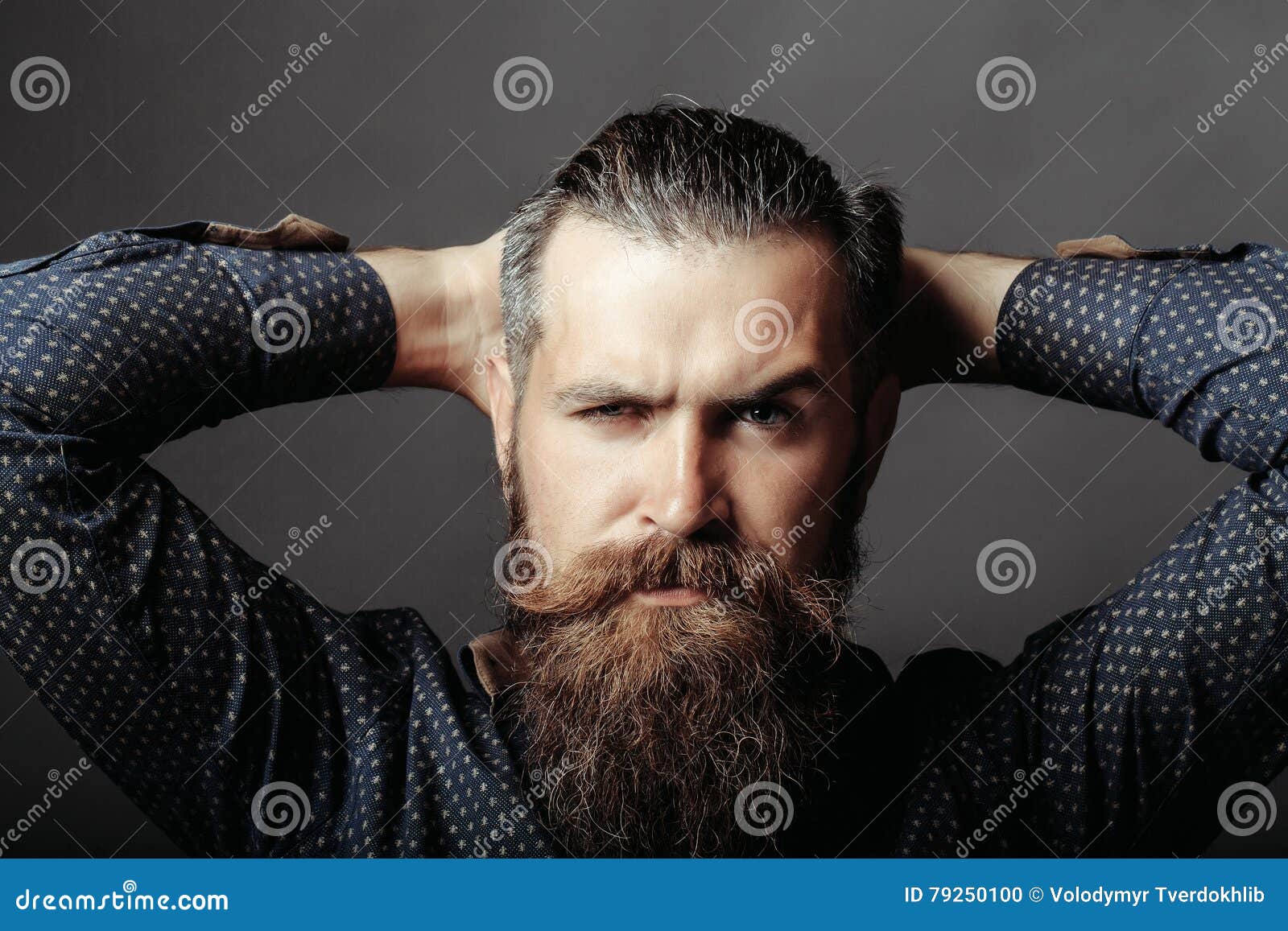 Bearded handsome man stock photo. Image of serious, young - 79250100