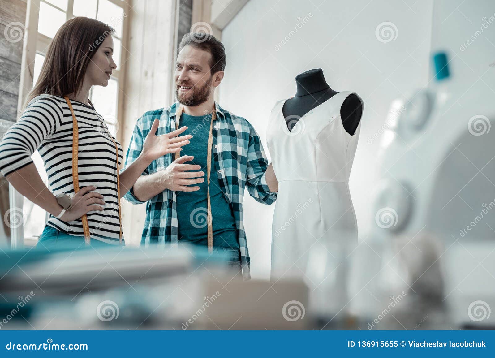 Bearded Husband Giving His Piece of Advice To His Wife Stock Image ...