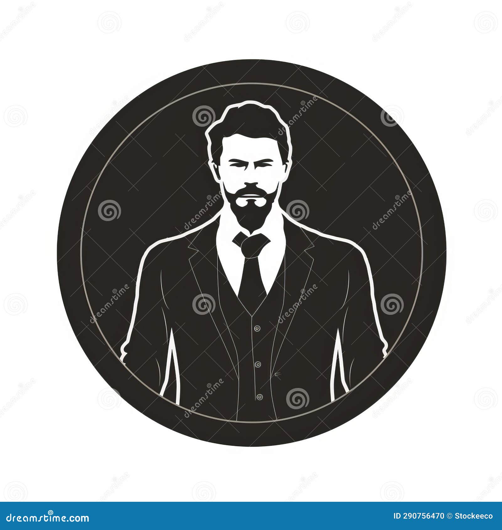 minimalist lawyer icon in monochrome portraits style