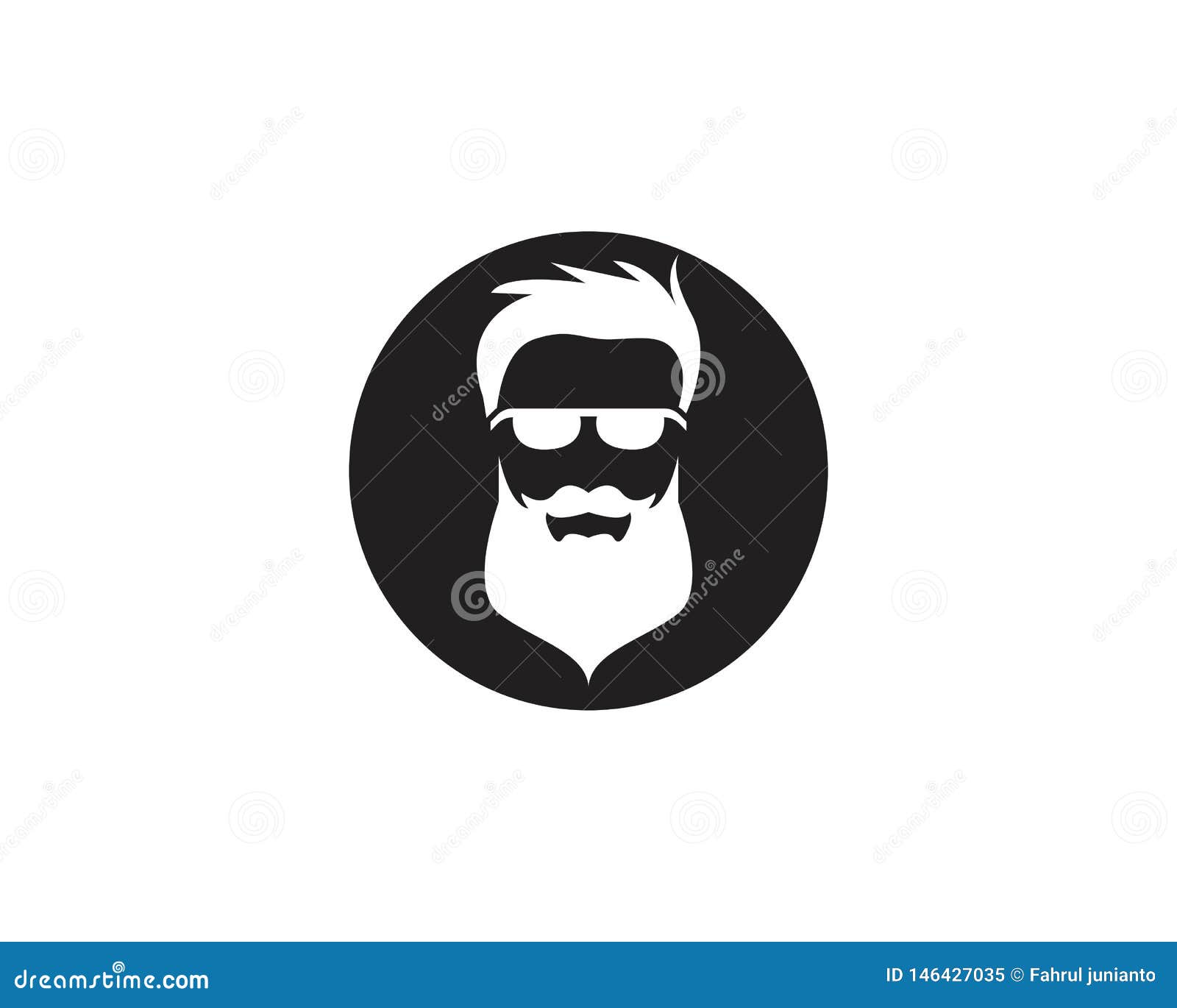 Bearded Man with Hair Cut Fashion Logo Silhouette Stock Vector -  Illustration of salon, face: 146427035