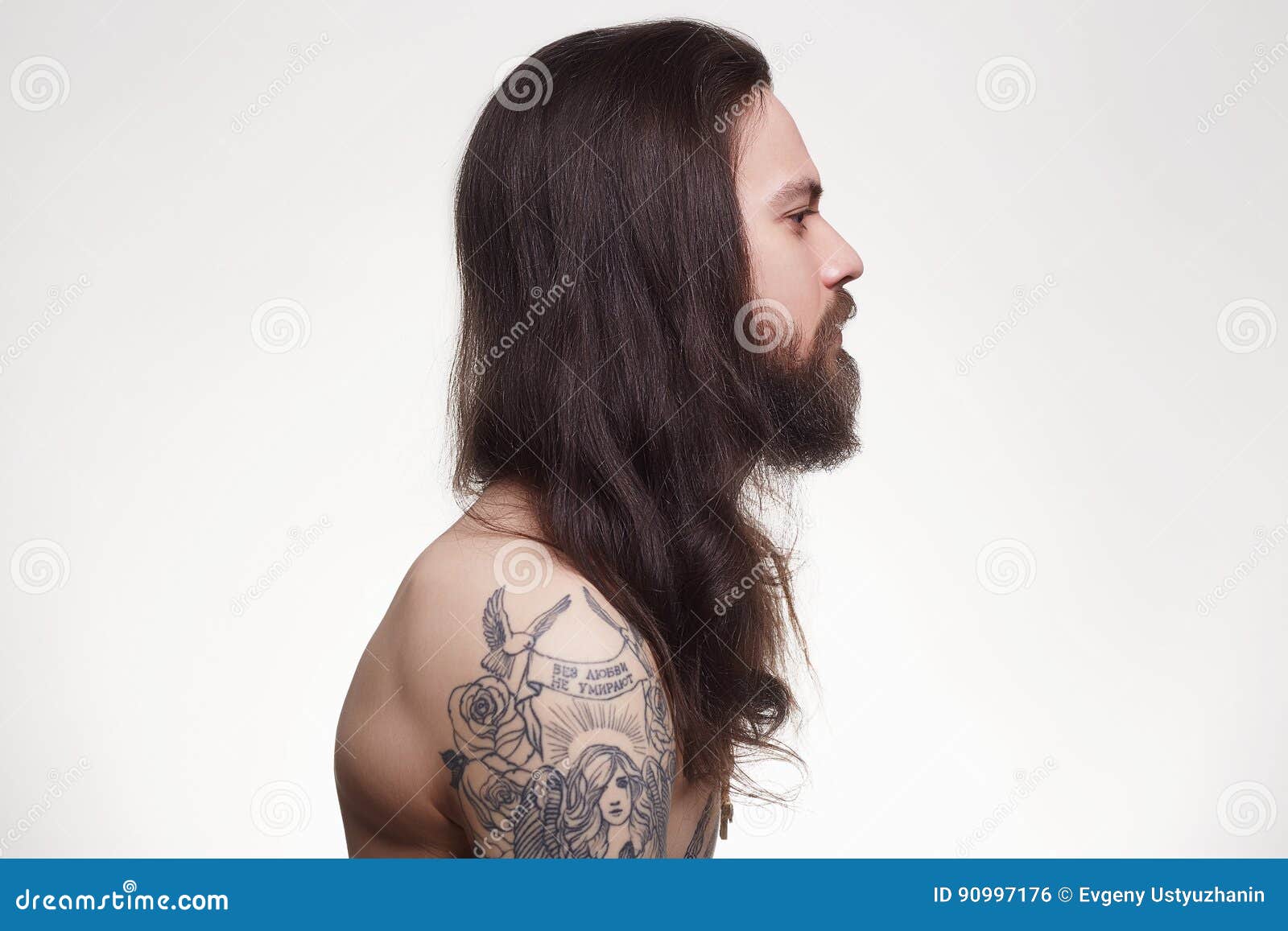 Long hair man with tattoo hires stock photography and images  Alamy