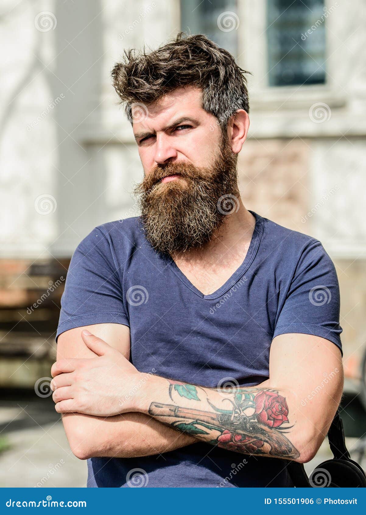 Bearded Man Outdoor. Beard Care and Barbershop. Brutal Male with ...