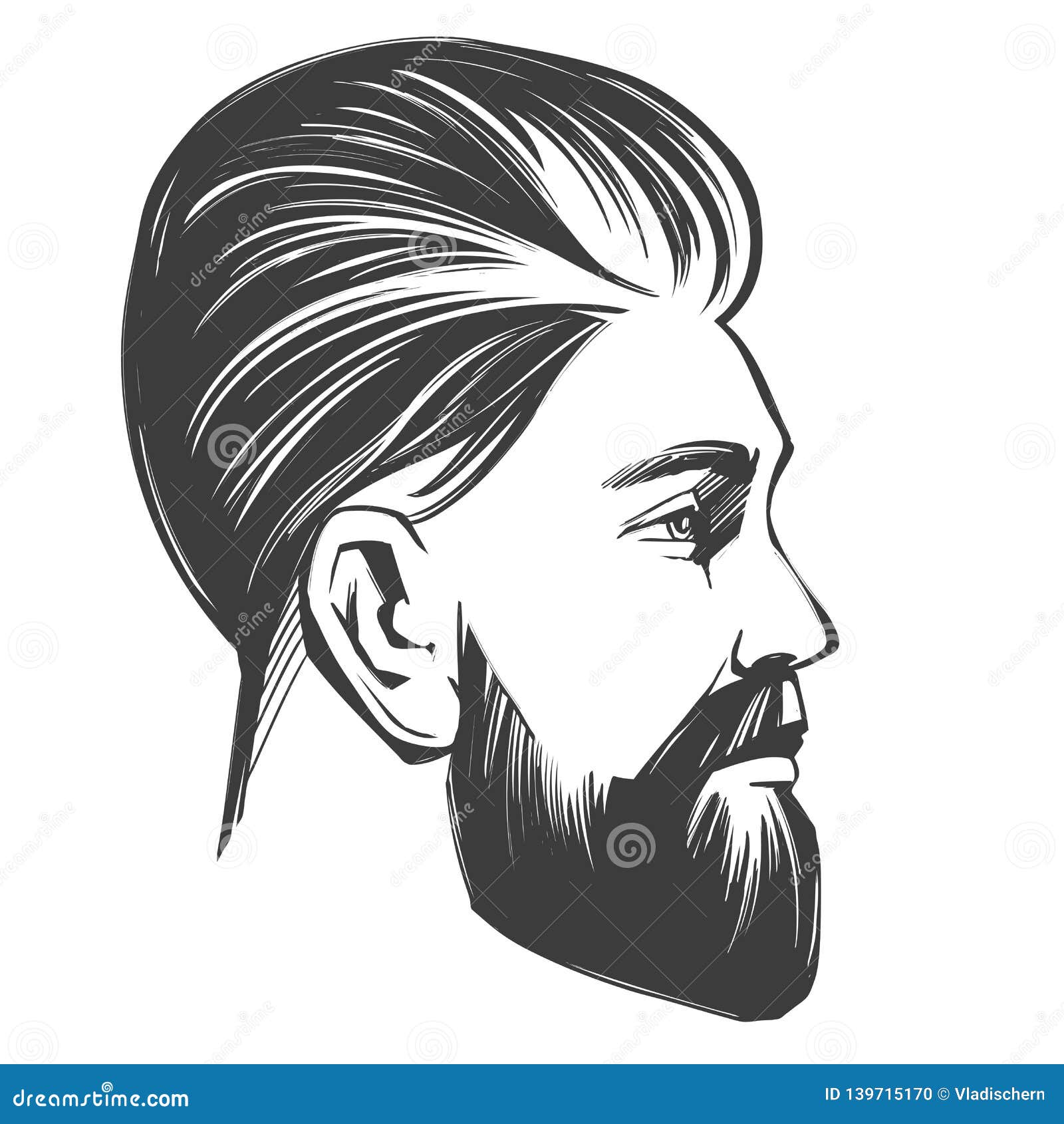 Hipster Man Beard Face With Glasses Icon In Flat Vector Modern Sketch Stock  Illustration  Download Image Now  iStock