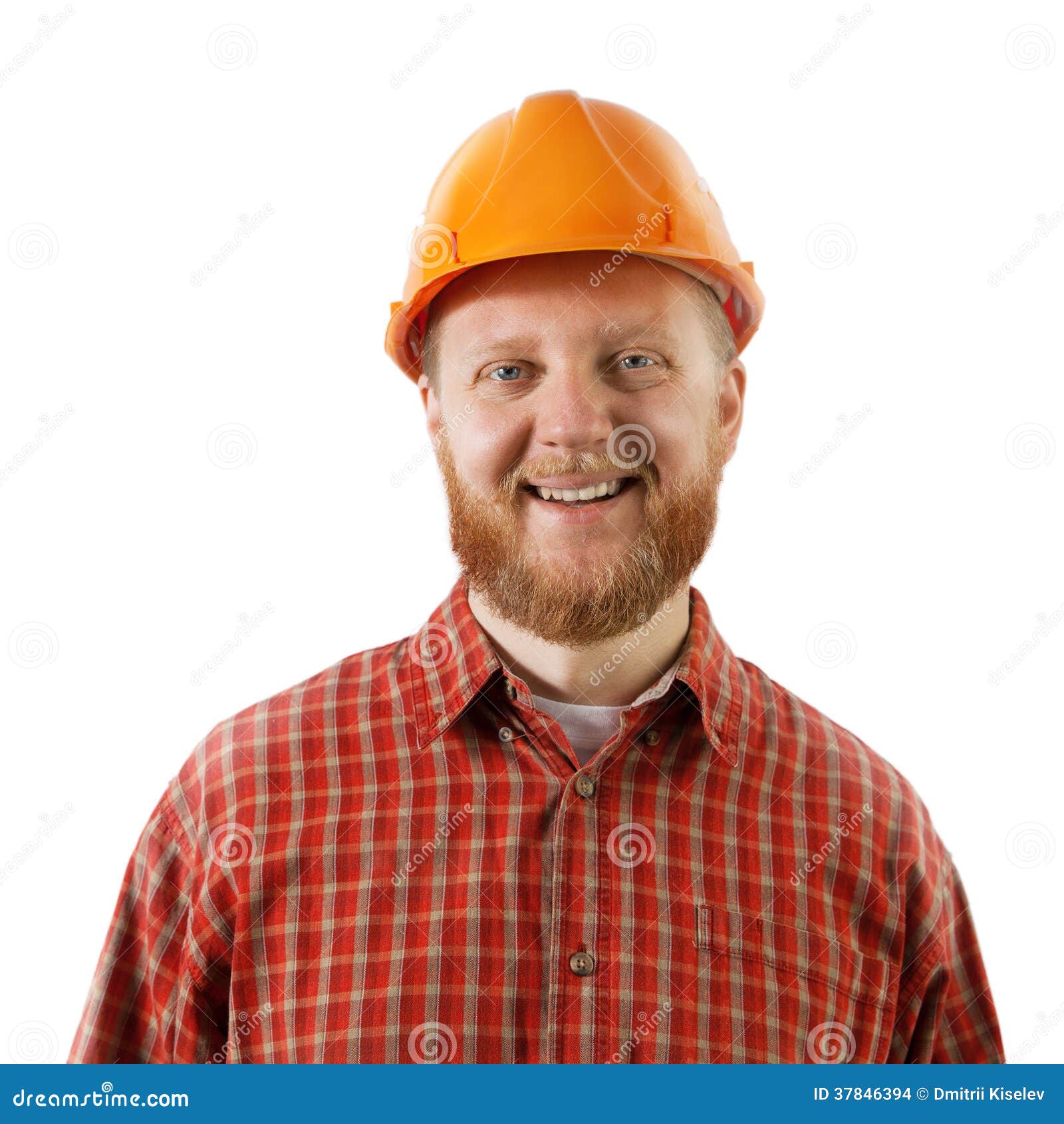 Bearded Man in a Protective Construction Helmet Stock Photo Image of
