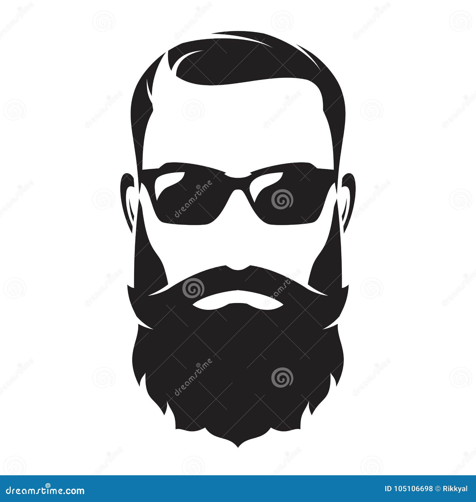 Bearded men face hipster character Royalty Free Vector Image