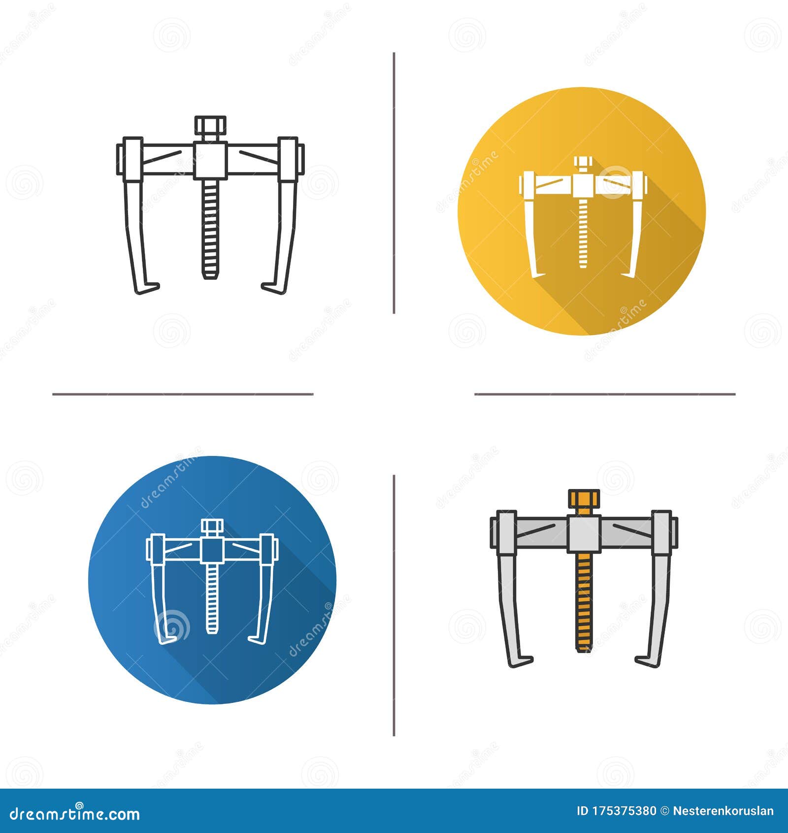 Bearing Puller Icon. Doodle Hand Drawn Or Outline Icon Style Cartoon