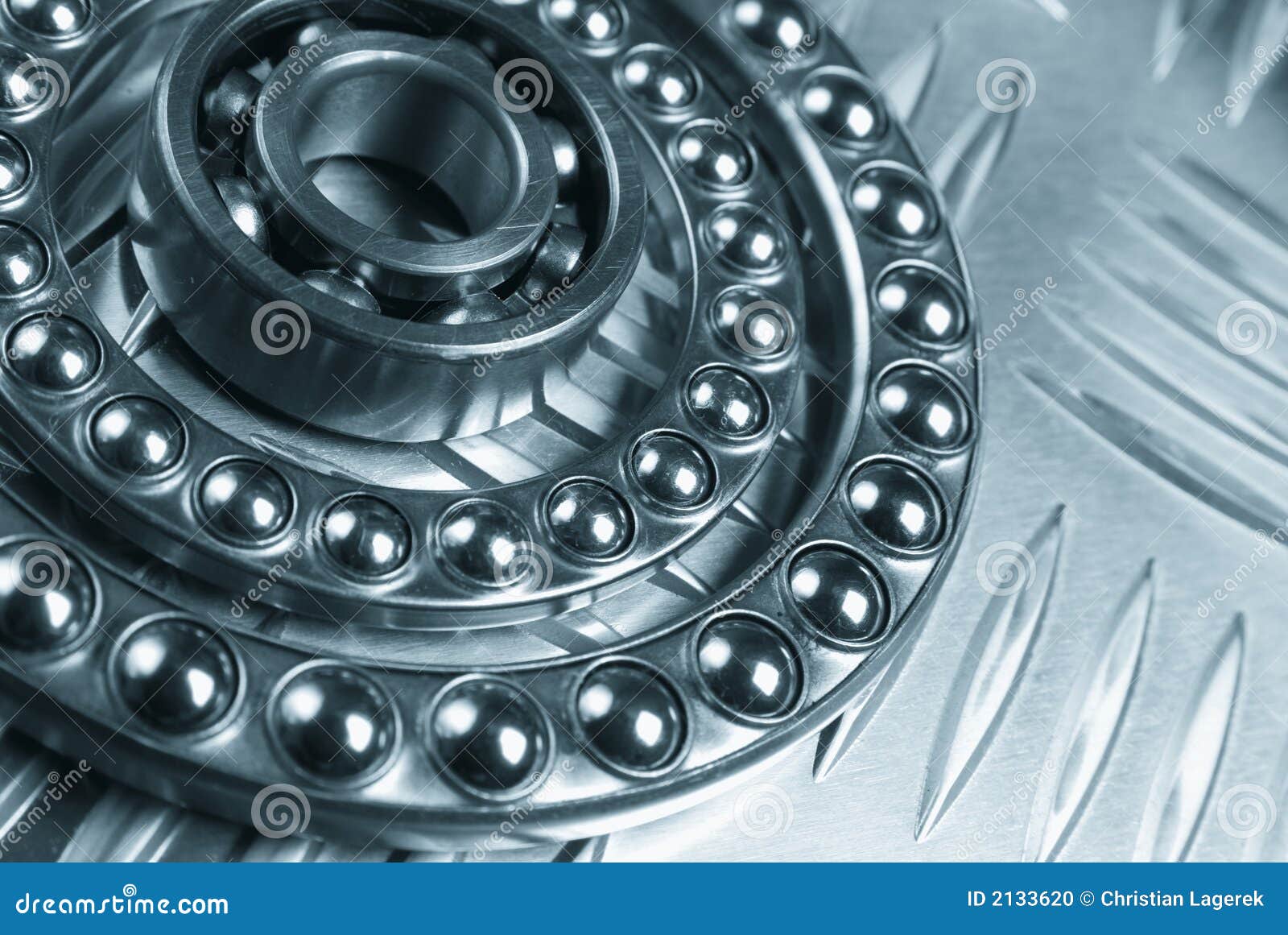 Bearings in metallic blue stock photo. Image of development 2133620