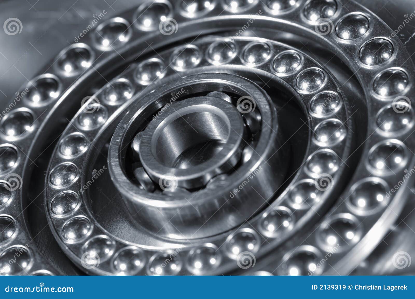 Bearings in metallic blue stock image. Image of dimensional 2139319