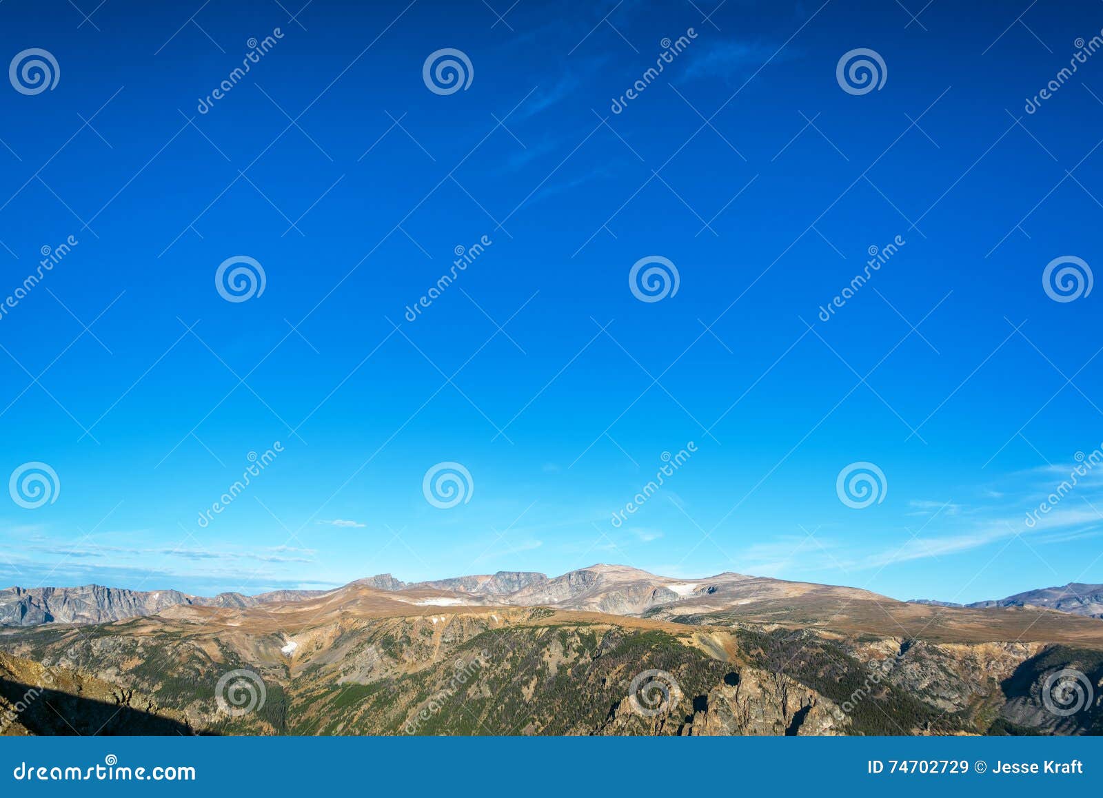 beartooth mountains and blue sky