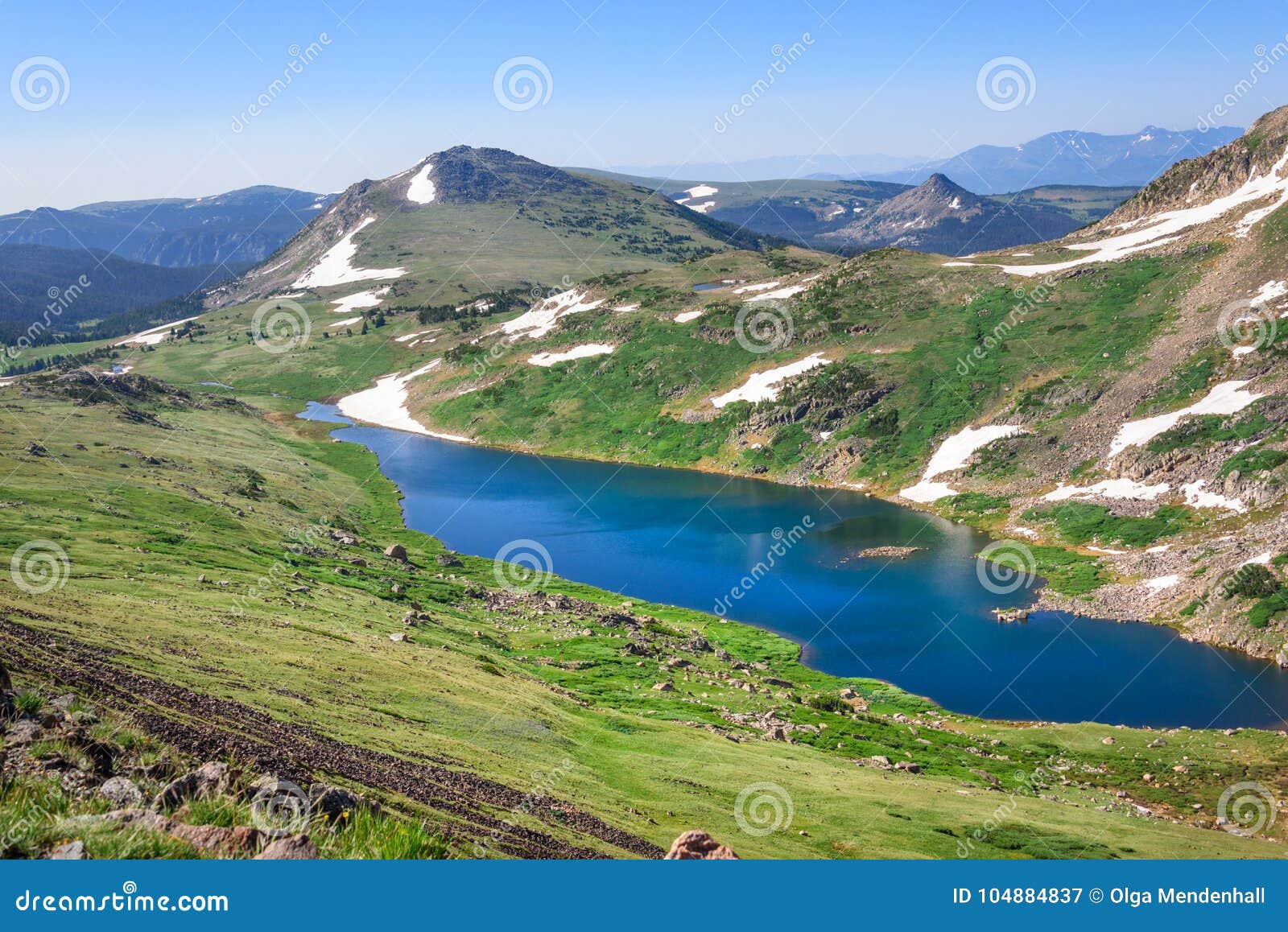 beartooth pass - gardner lake. peaks of beartooth mountains, shoshone national forest, wyoming, usa.