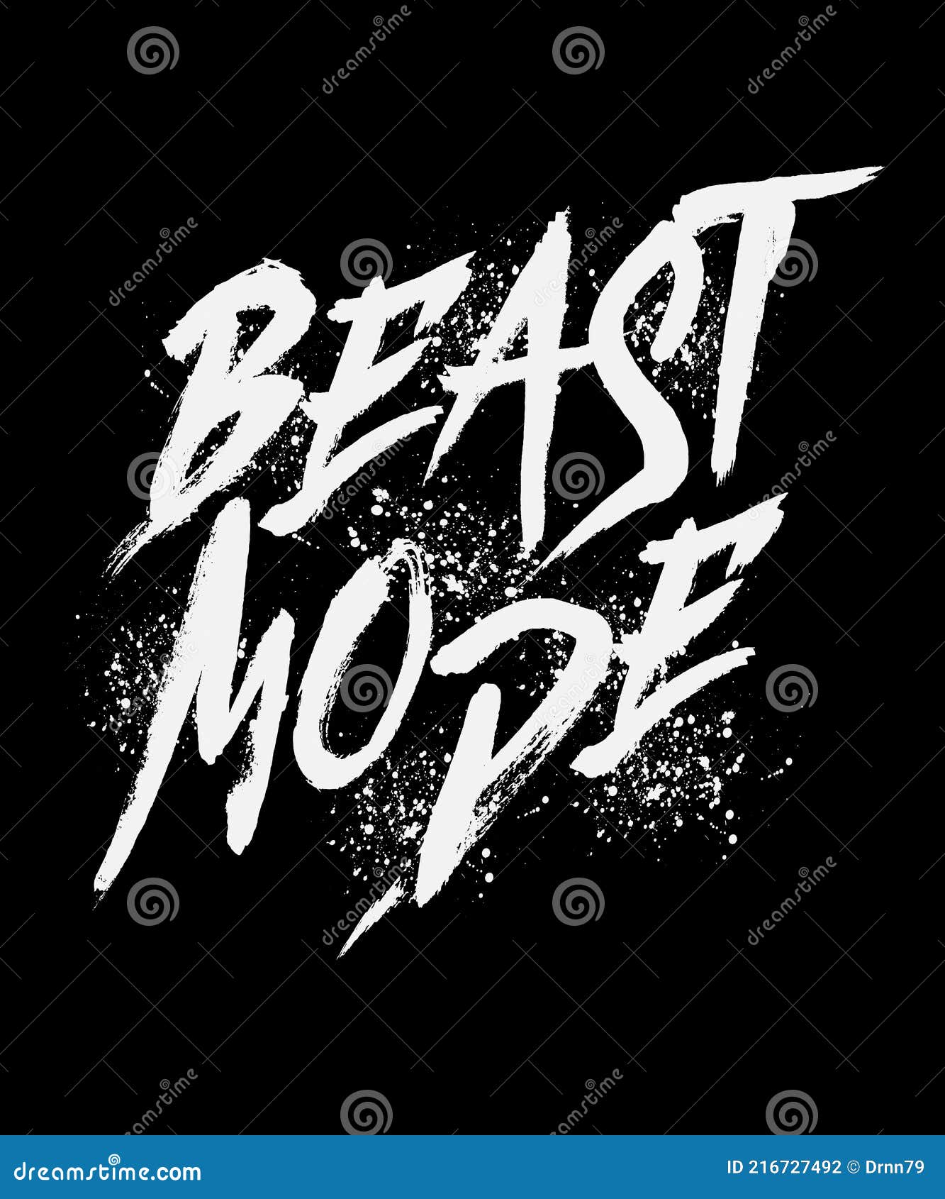 beast mode word hand lettering. brush style letters on  background.  text  t shirt 