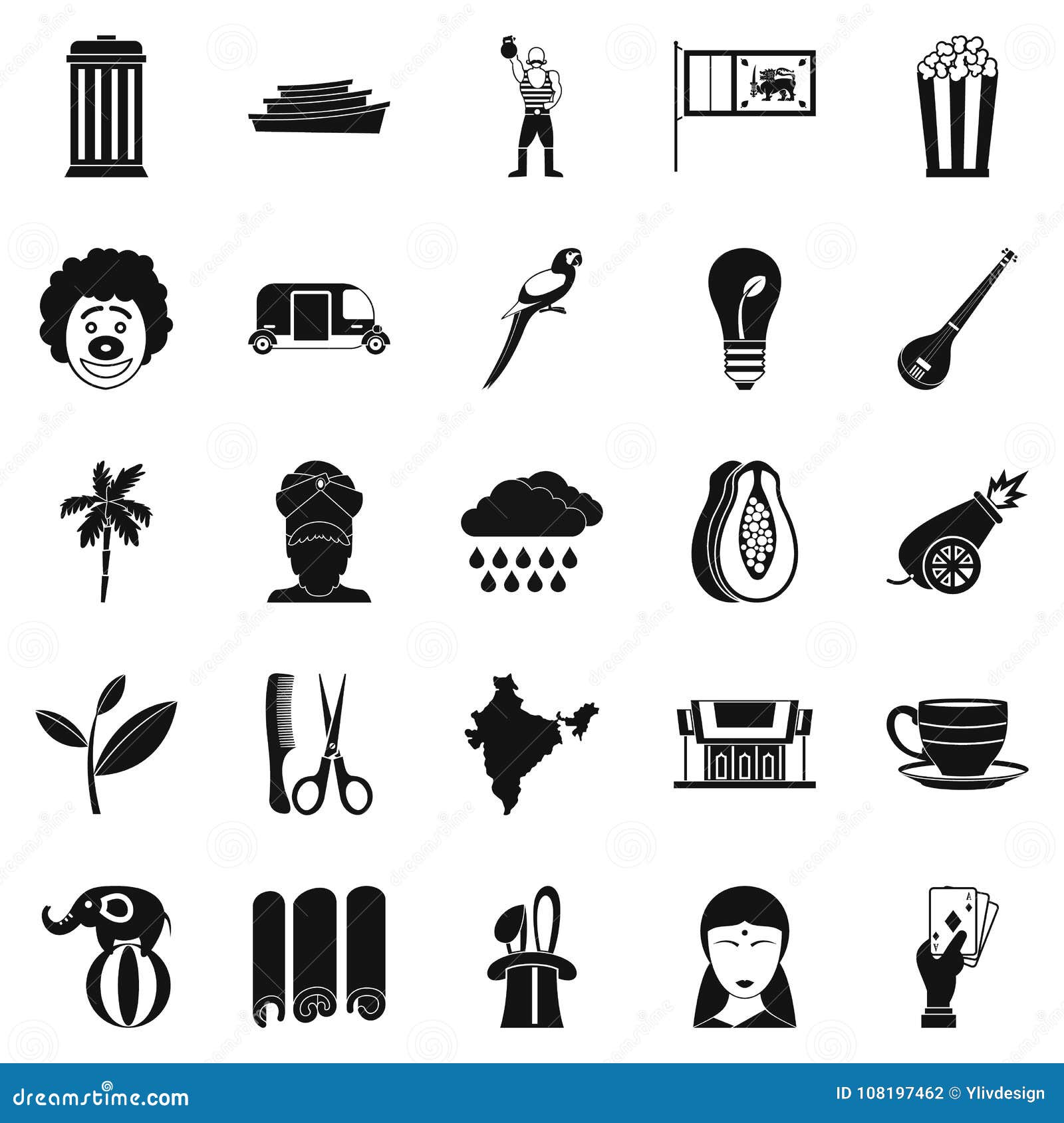 beastly icons set, simple style