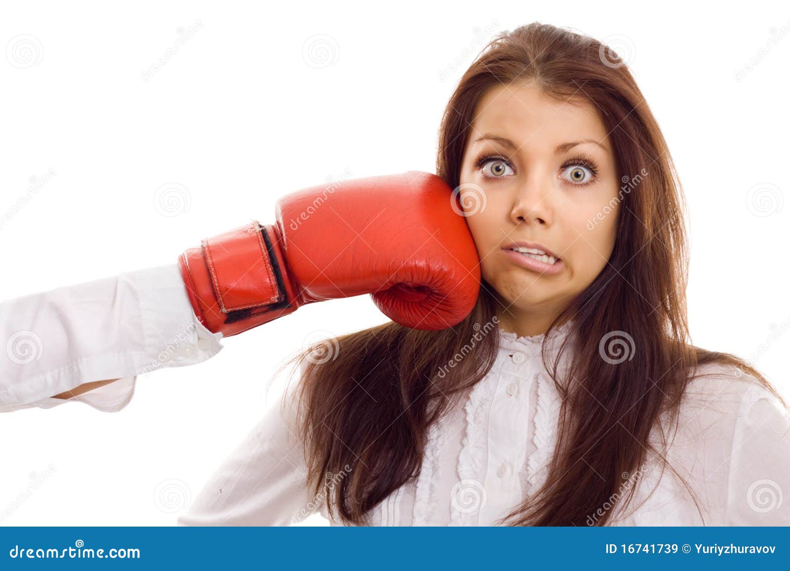 Beat in Face Nice Young Woman Emotion Stock Image Image of gloves