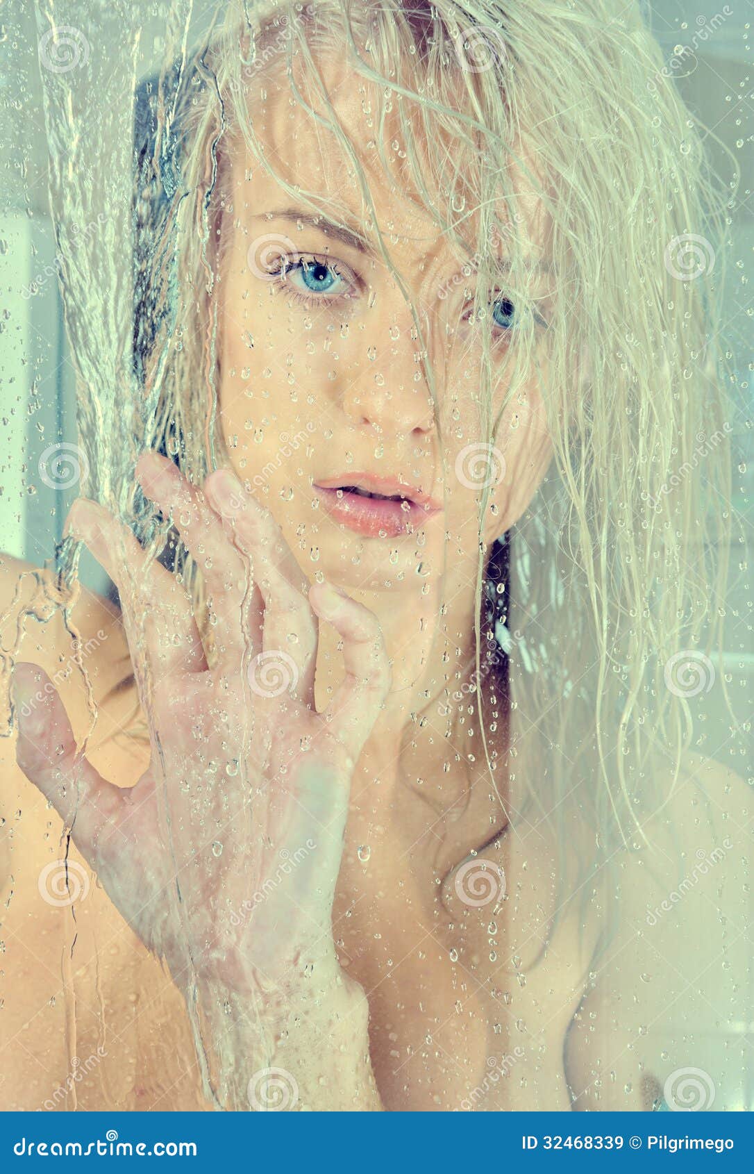 Beatiful Blonde Naked Woman In A Shower Stock Image Image Of Model Face 32468339