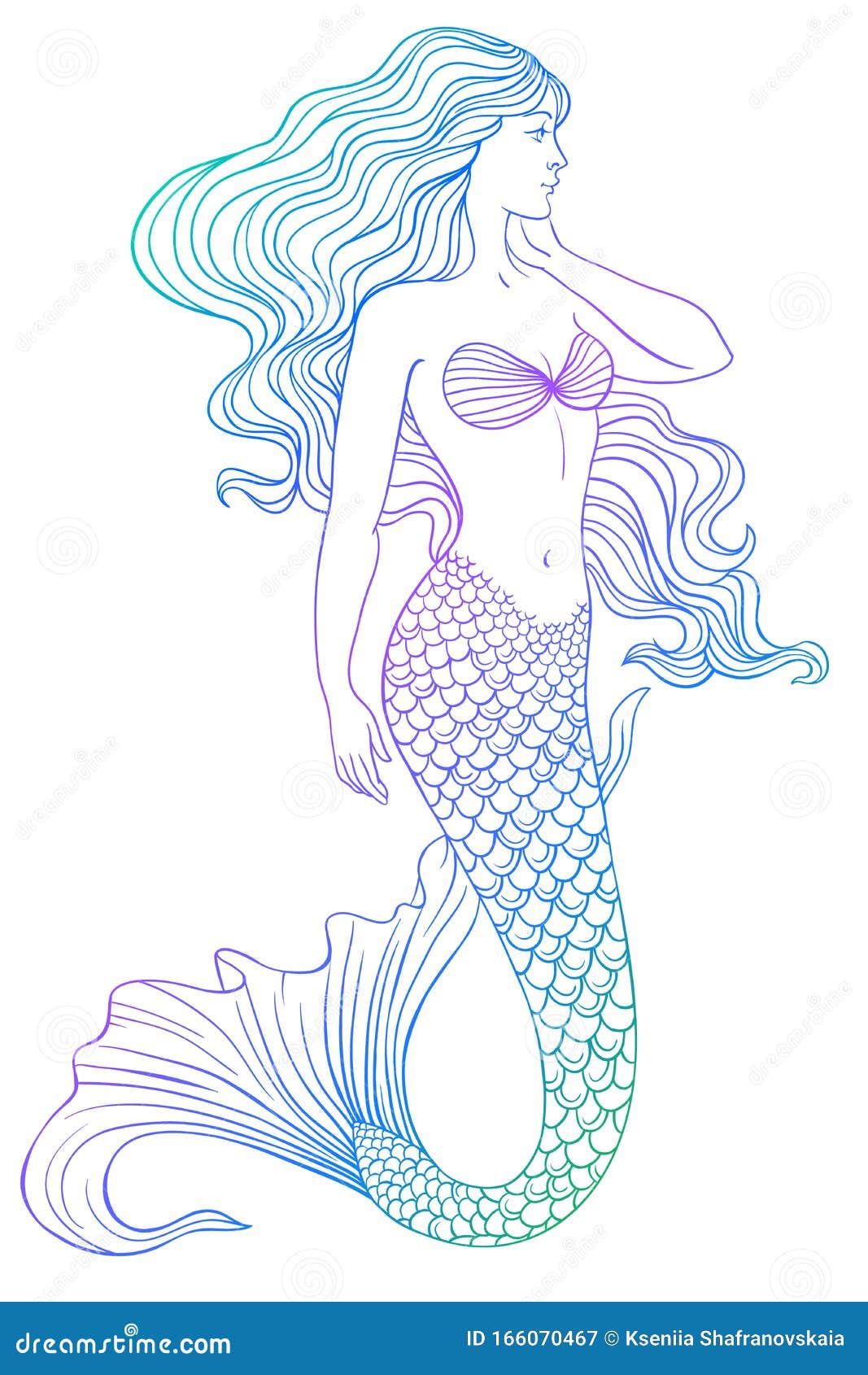 mermaid outline