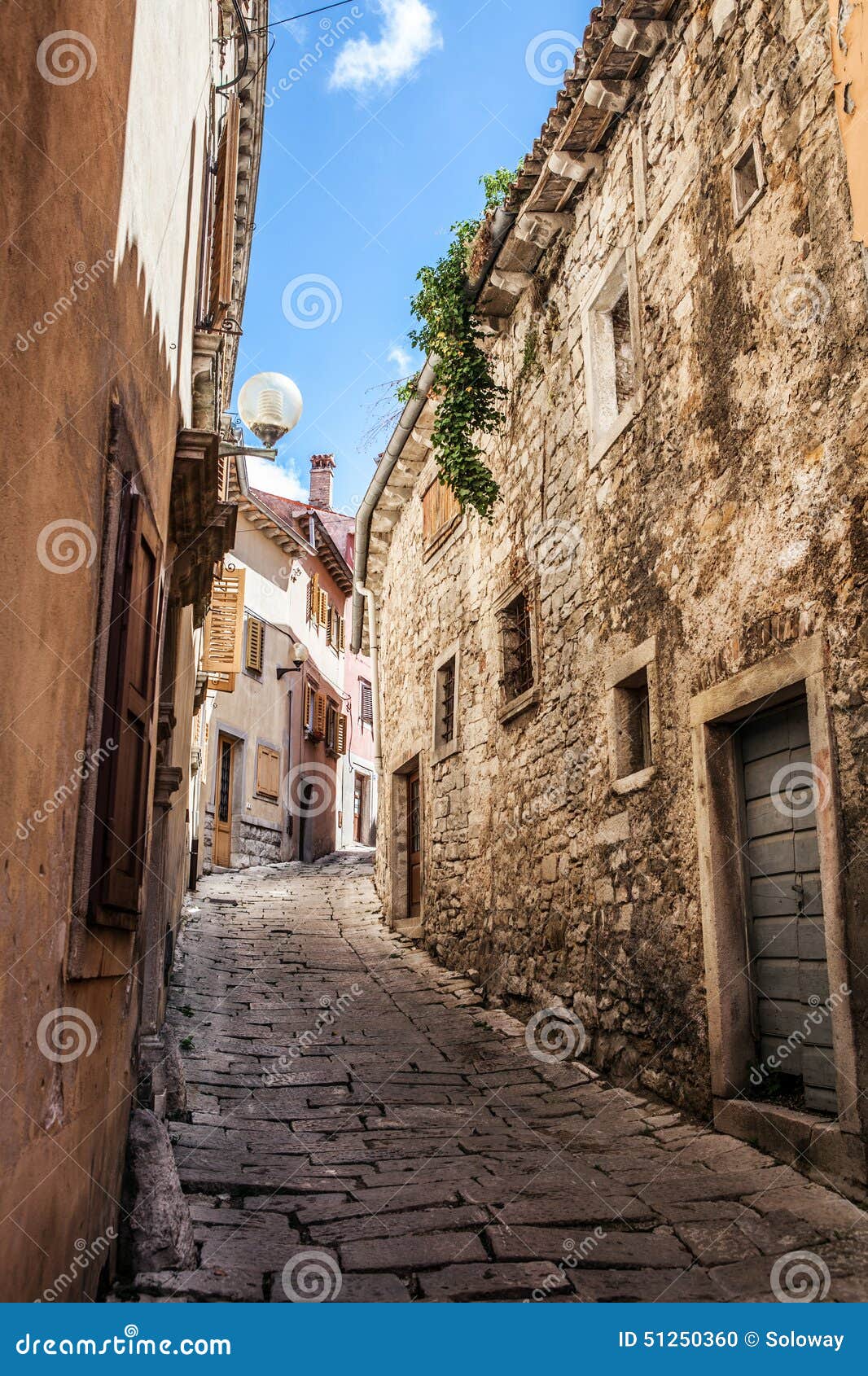 beatiful narrow street in mediterranean europe, croatia