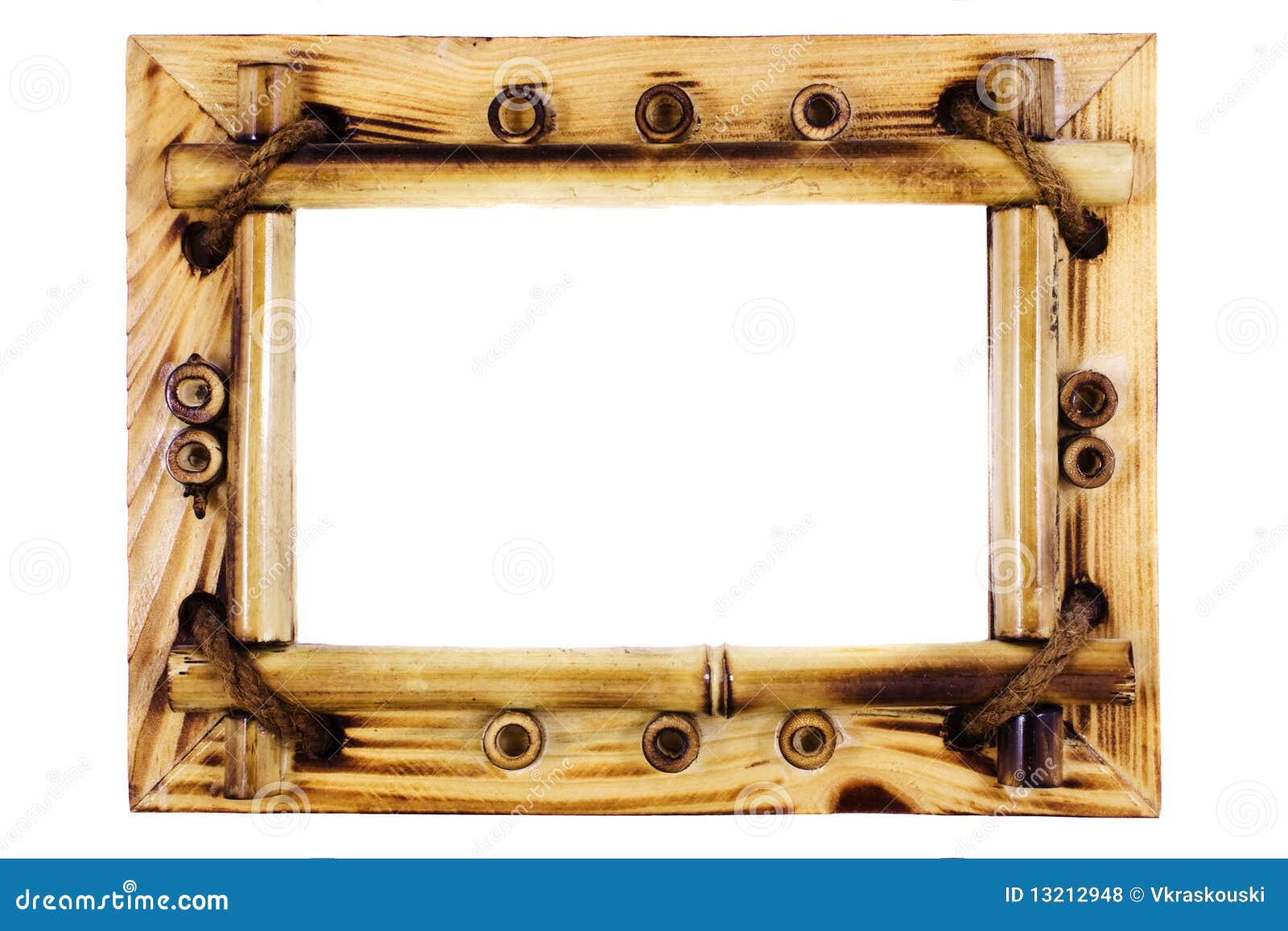Beatiful Vintage Bamboo Frame Stock Photo Image of blank, branch