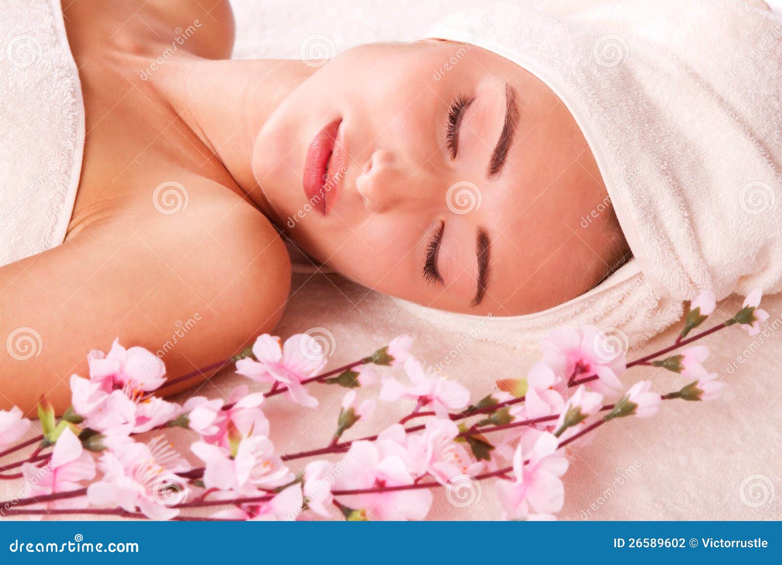 Beatiful Women Relax in Spa Stock Photo Image of lying, people 26589602