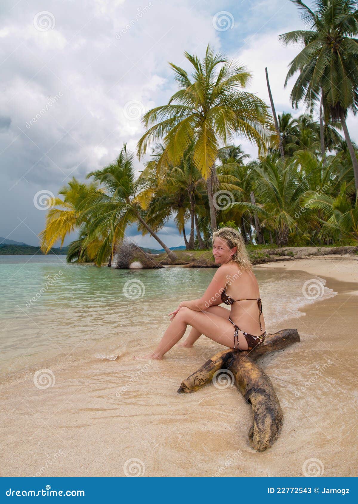 beatiful young lady in a caribean beach