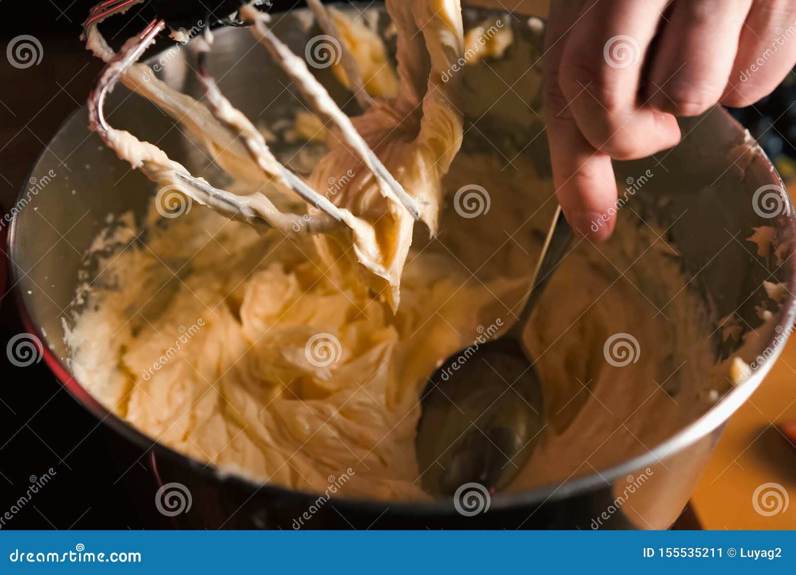 Beating Cream Filling for Pie. White Mass Stock Image Image of bake