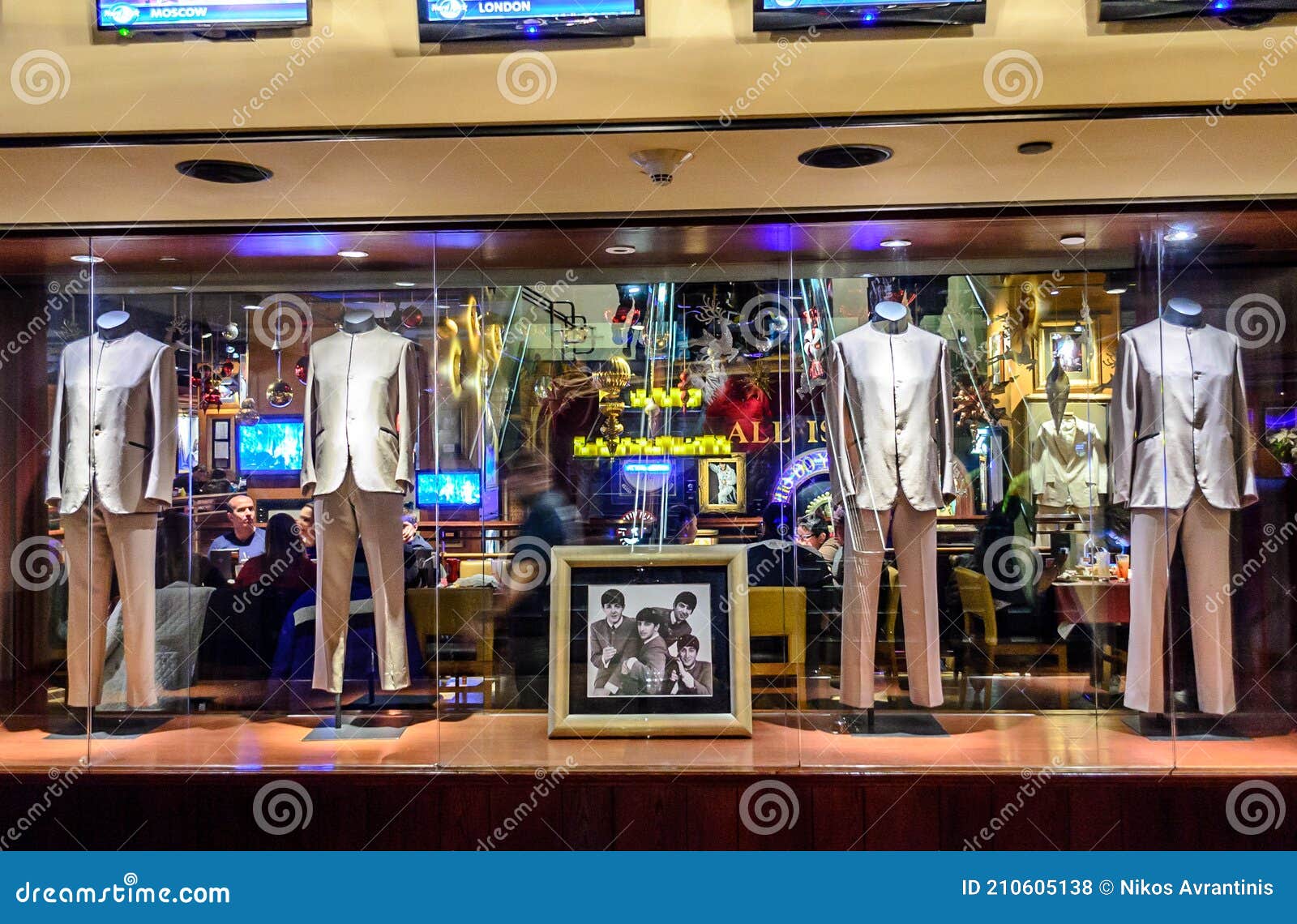 The Beatles Band Official Costumes Displayed in the Storefront of Hard ...