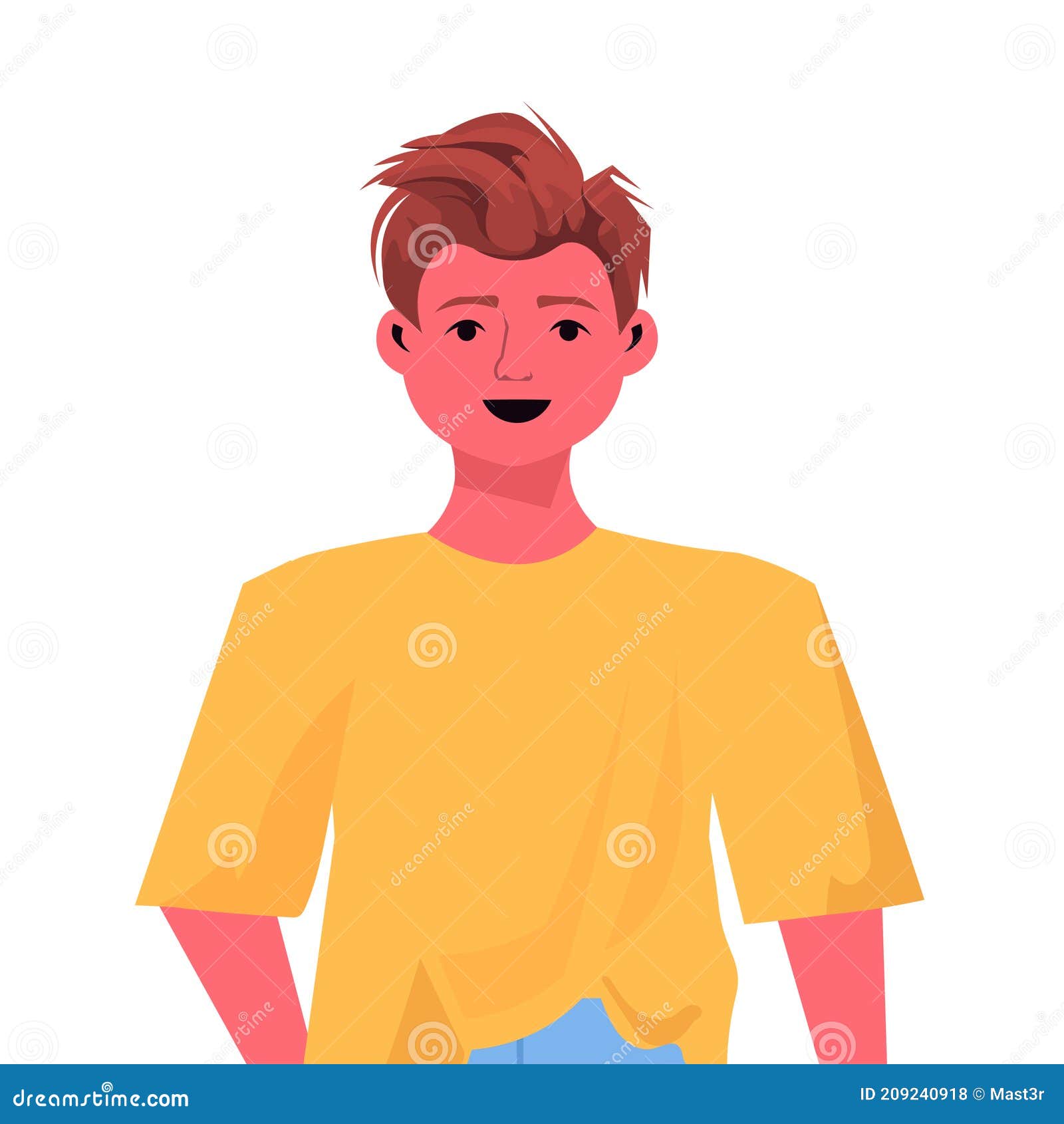 Beau Cheveux Brun Garcon Mignon Enfant Male Dessin Anime Personnage Portrait Illustration De Vecteur Illustration Du Isolement Gosse