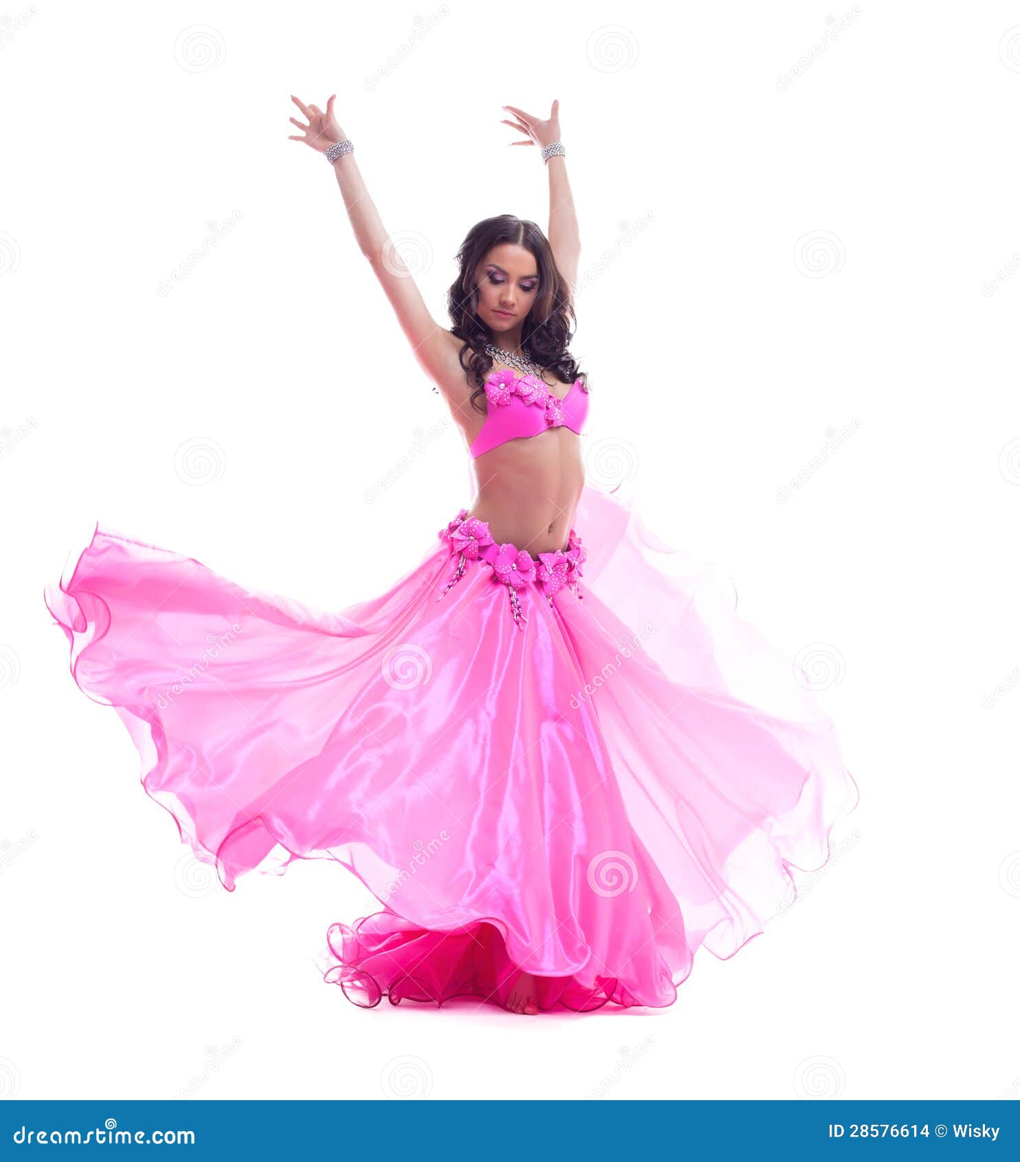 Jupe de danse orientale rose pâle