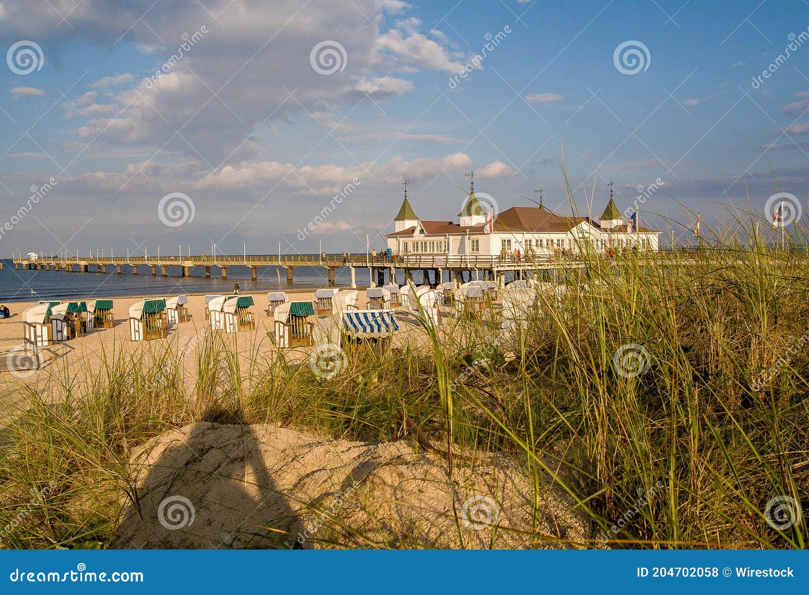 beauitfl coastal view of ahlbeck pier in usedom