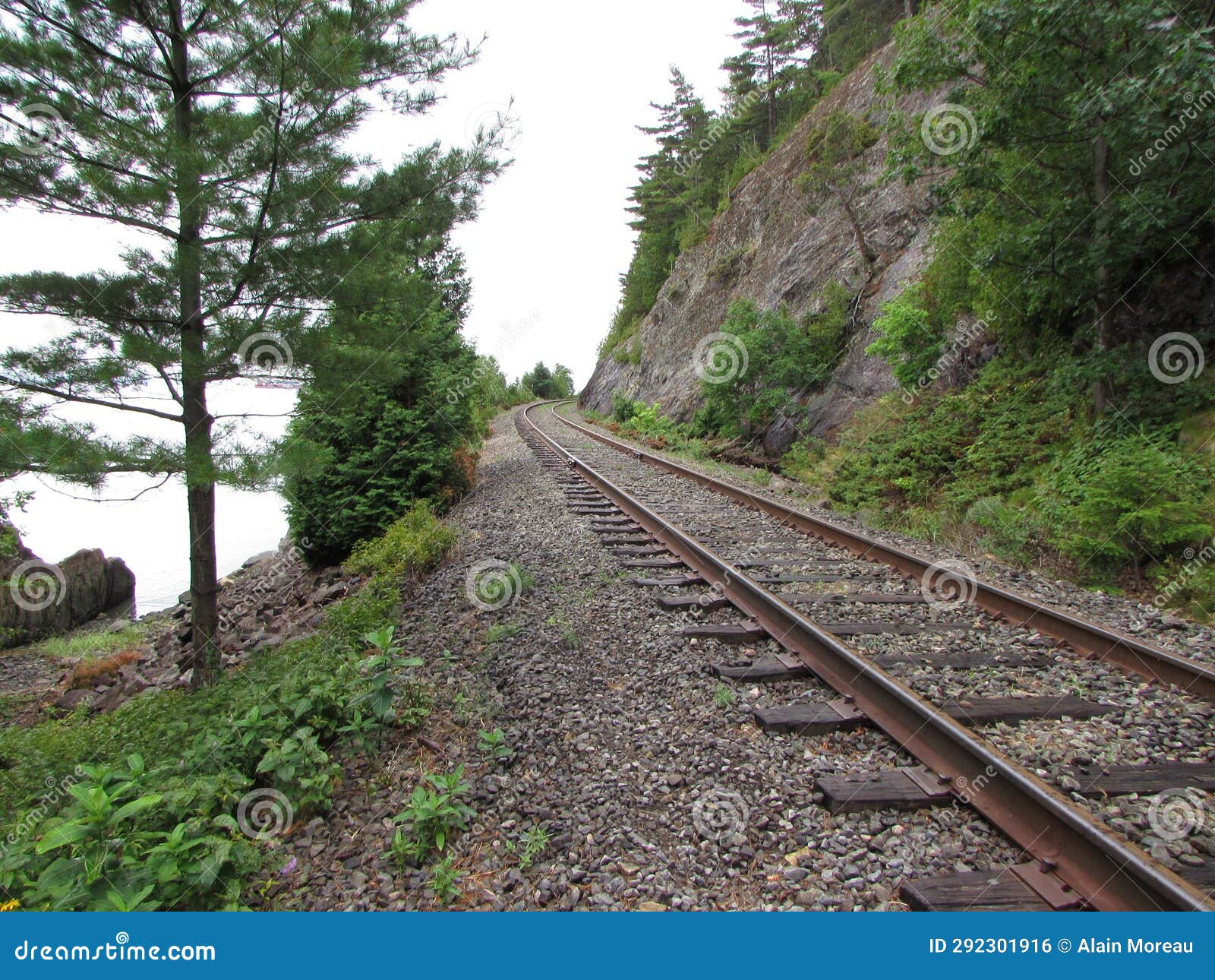 railway along the st. lawrence river