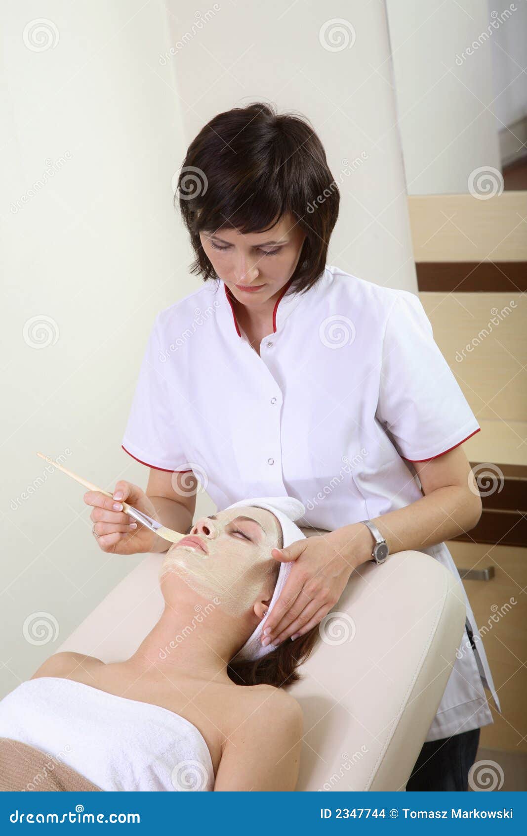 Beautician at work stock photo. Image of therapy, skincare 2347744