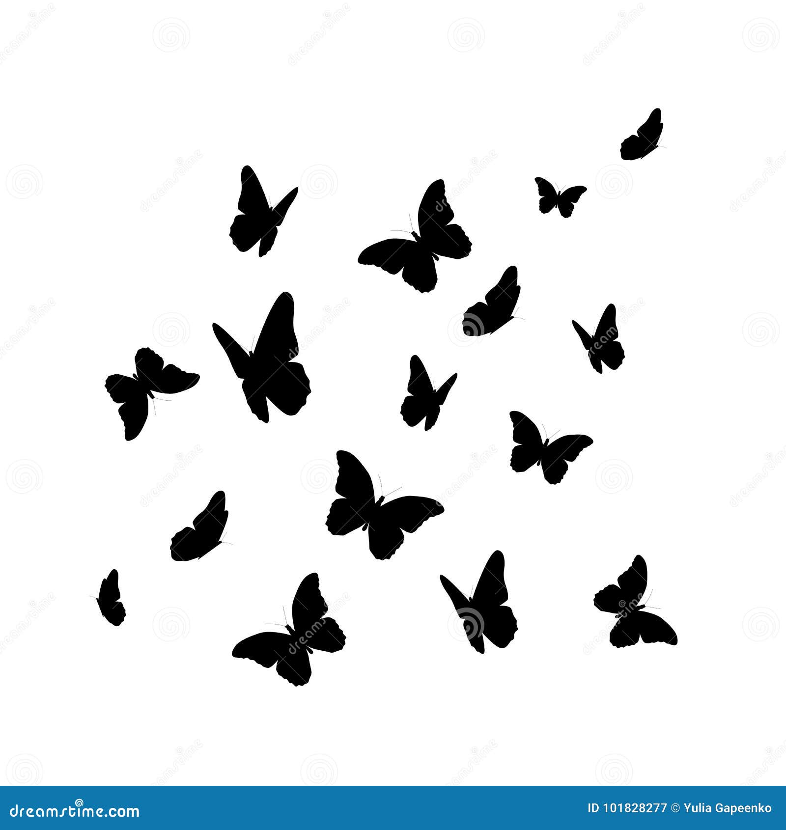 Download Beautifil Butterfly Silhouette Isolated On White ...