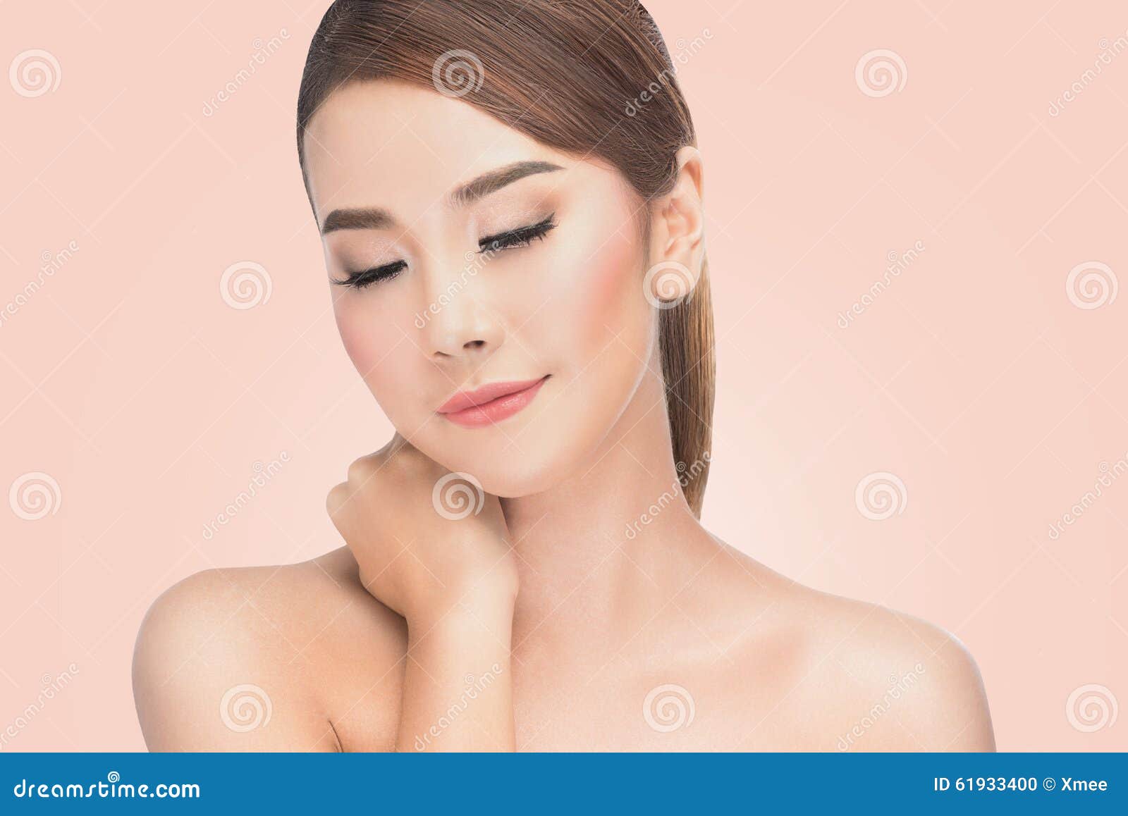 Beautifu Asian Woman At Spa Portrait Of Beautiful Female With Closed Eyes Of Pleasure Natural