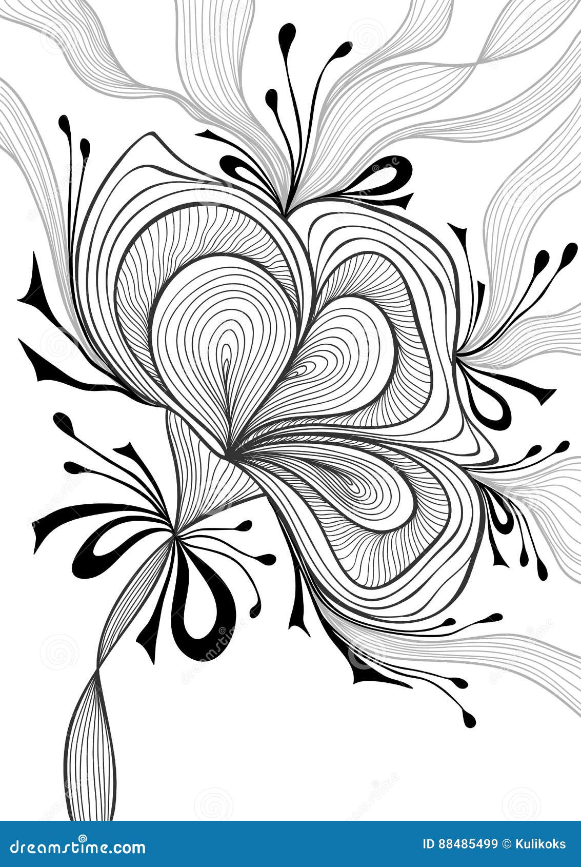 Beautiful Abstract Background With Lace Flower Bows Black On White