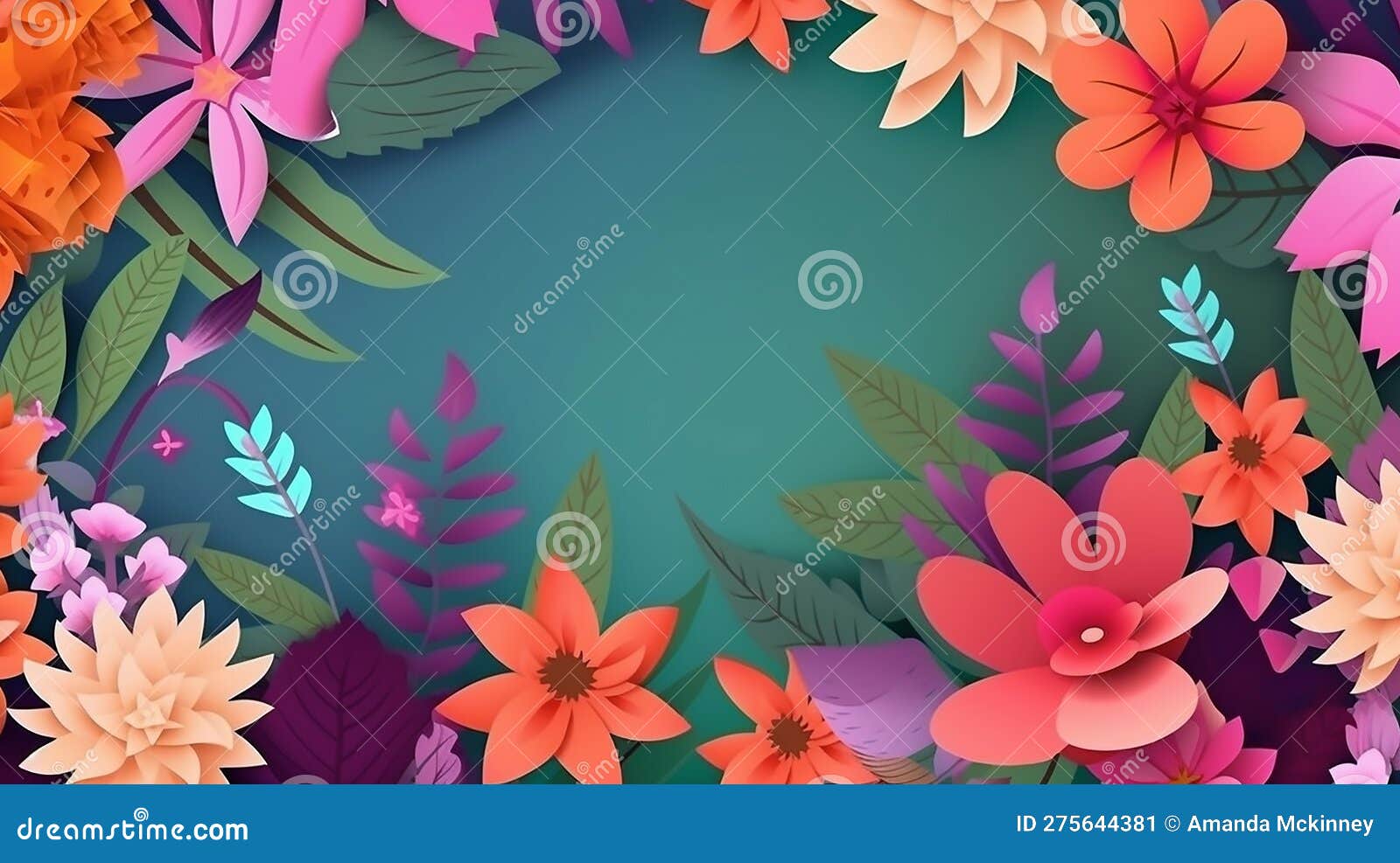 Beautiful Abstract Floral Design with Abstract Design Elements. Ai Generated. Stock Illustration