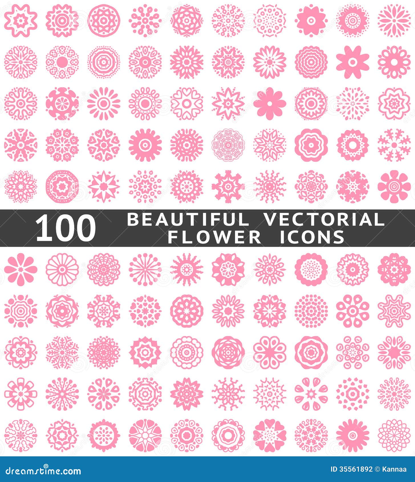 Download Beautiful Abstract Flower Icons. Vector Stock Vector - Image: 35561892