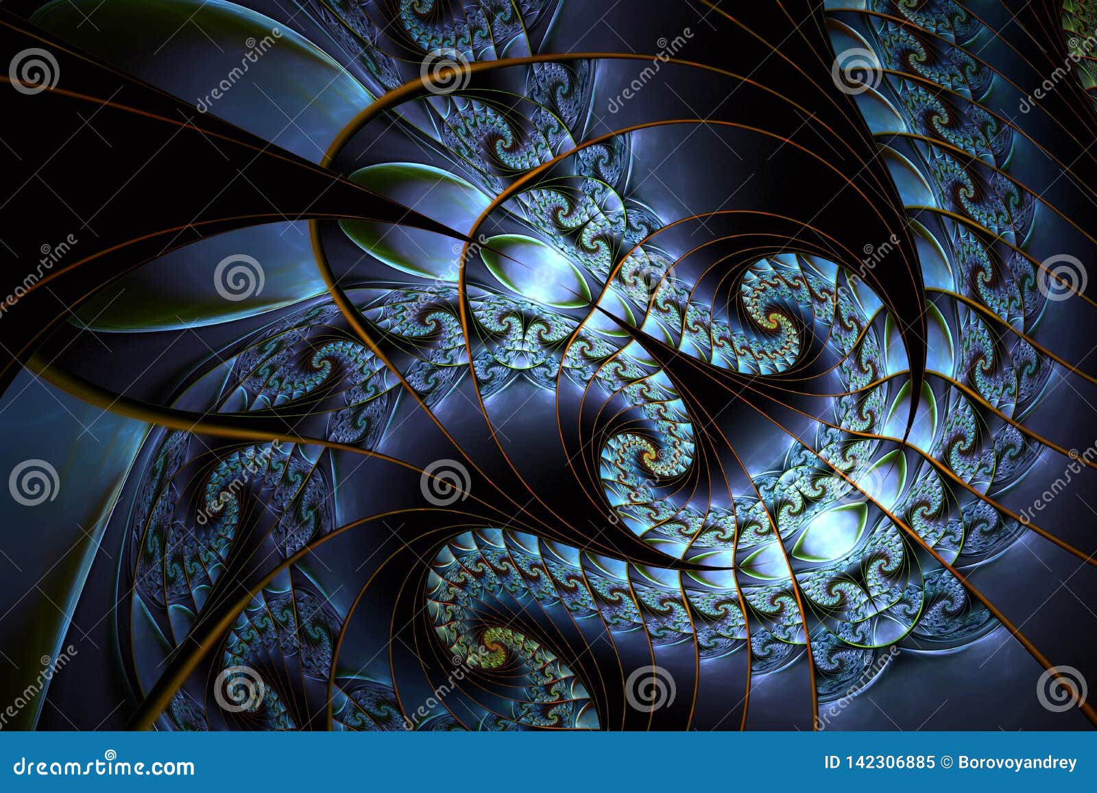 Download Beautiful Abstract Fractal Patterns And Shapes In Blue Colours Stock Illustration Illustration Of Dream Background 142306885