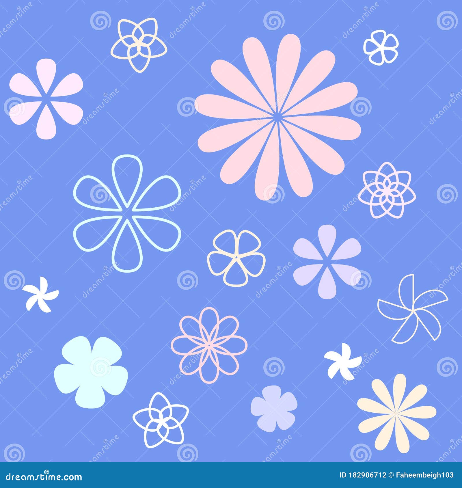 Download Beautiful Abstract Seamless Floral Design Pattern In Vibrant Bright Colors Stock Illustration Illustration Of Blossom Cartoon 182906712
