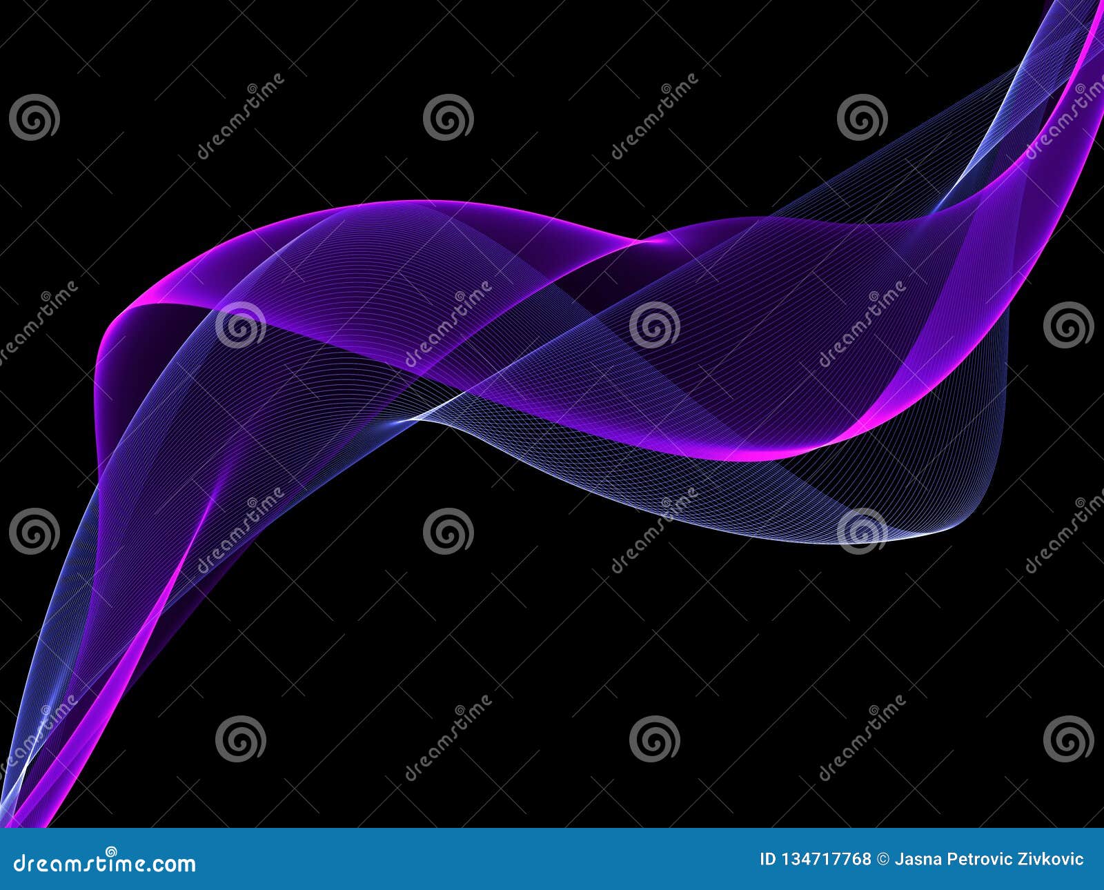 Abstract Shiny Neon Purple Color Wave Design Element Stock