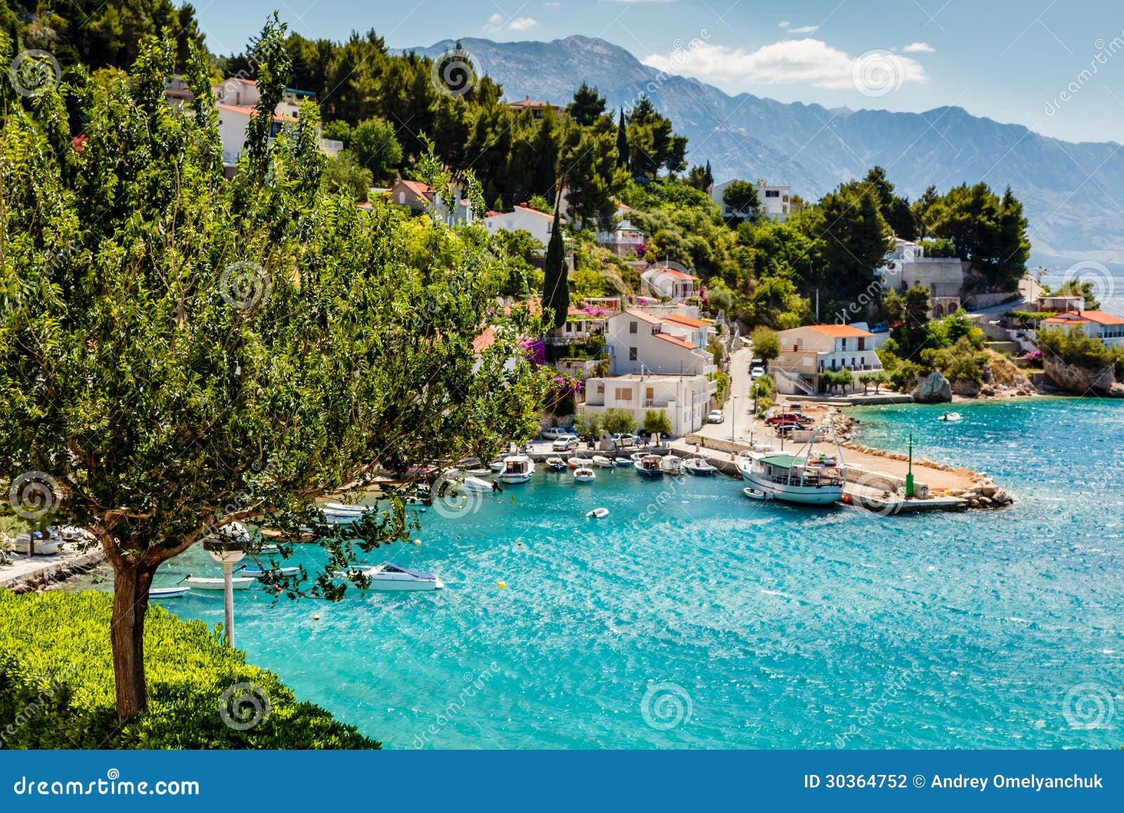 beautiful adriatic bay and the village