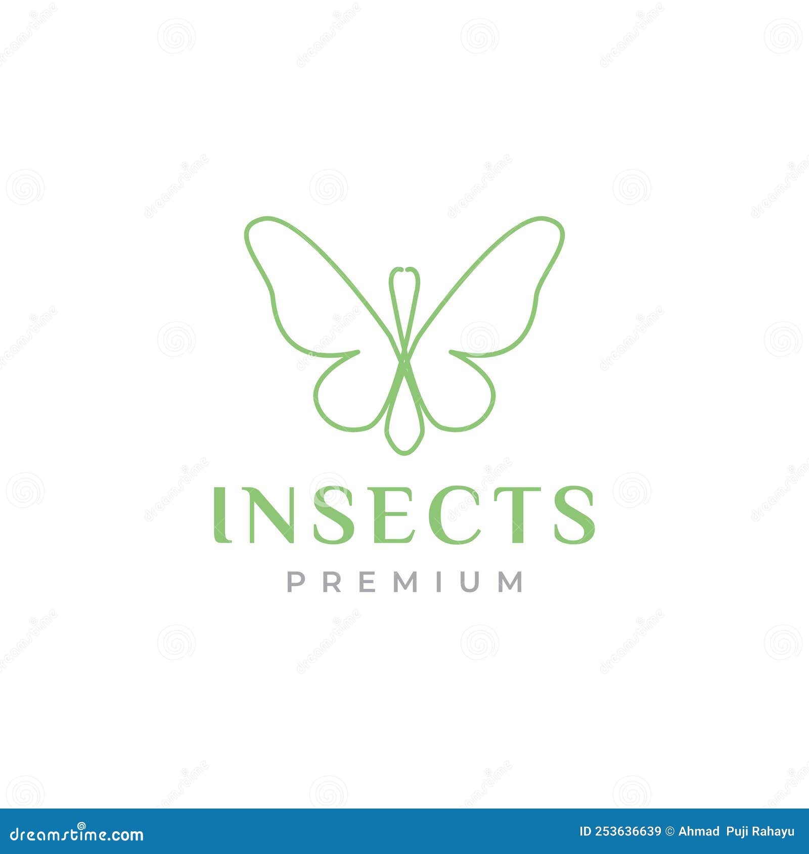 Beautiful Aesthetic Butterfly Logo Design Stock Vector Illustration