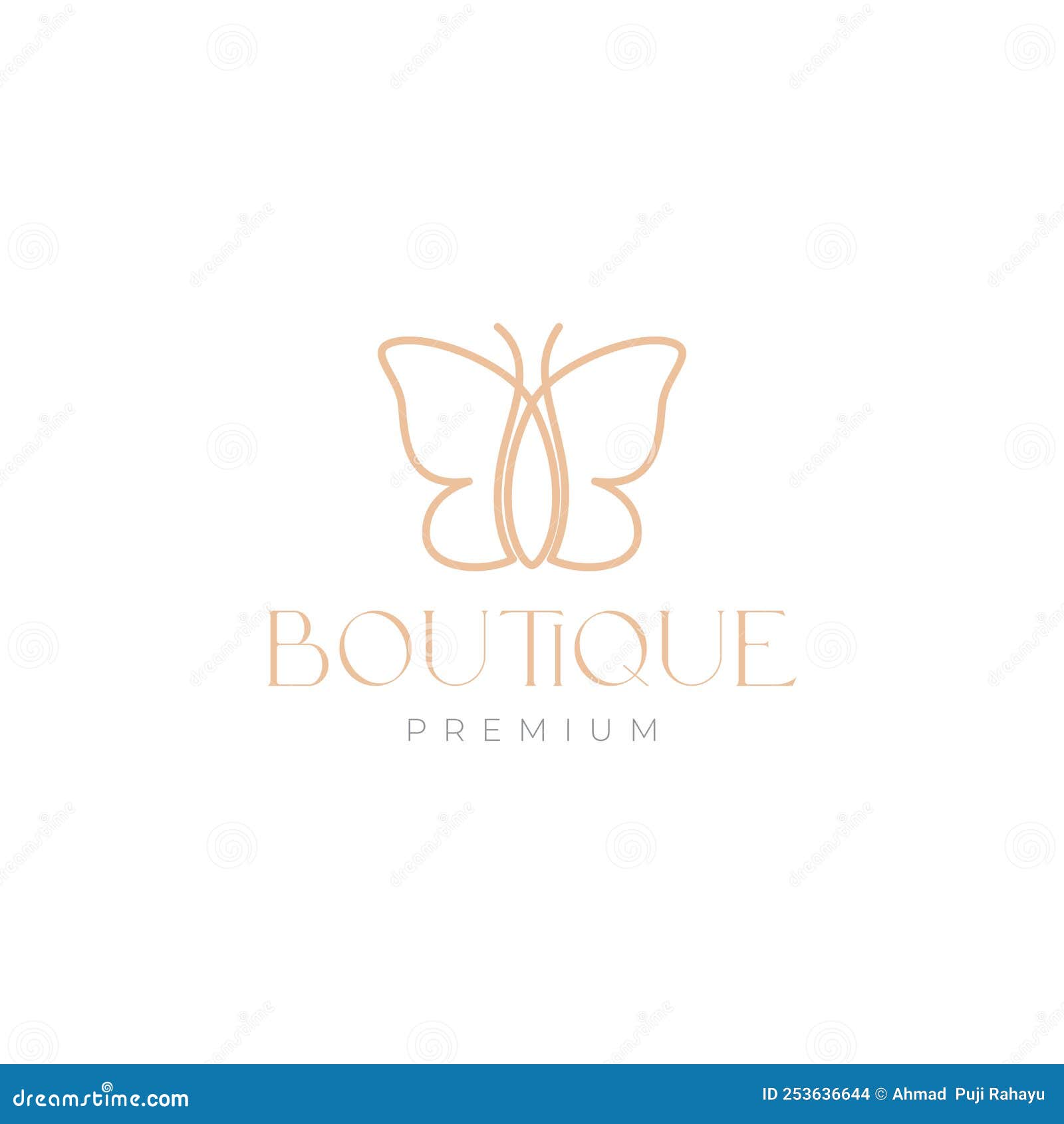 Beautiful Aesthetic Butterfly Logo Design Stock Vector Illustration