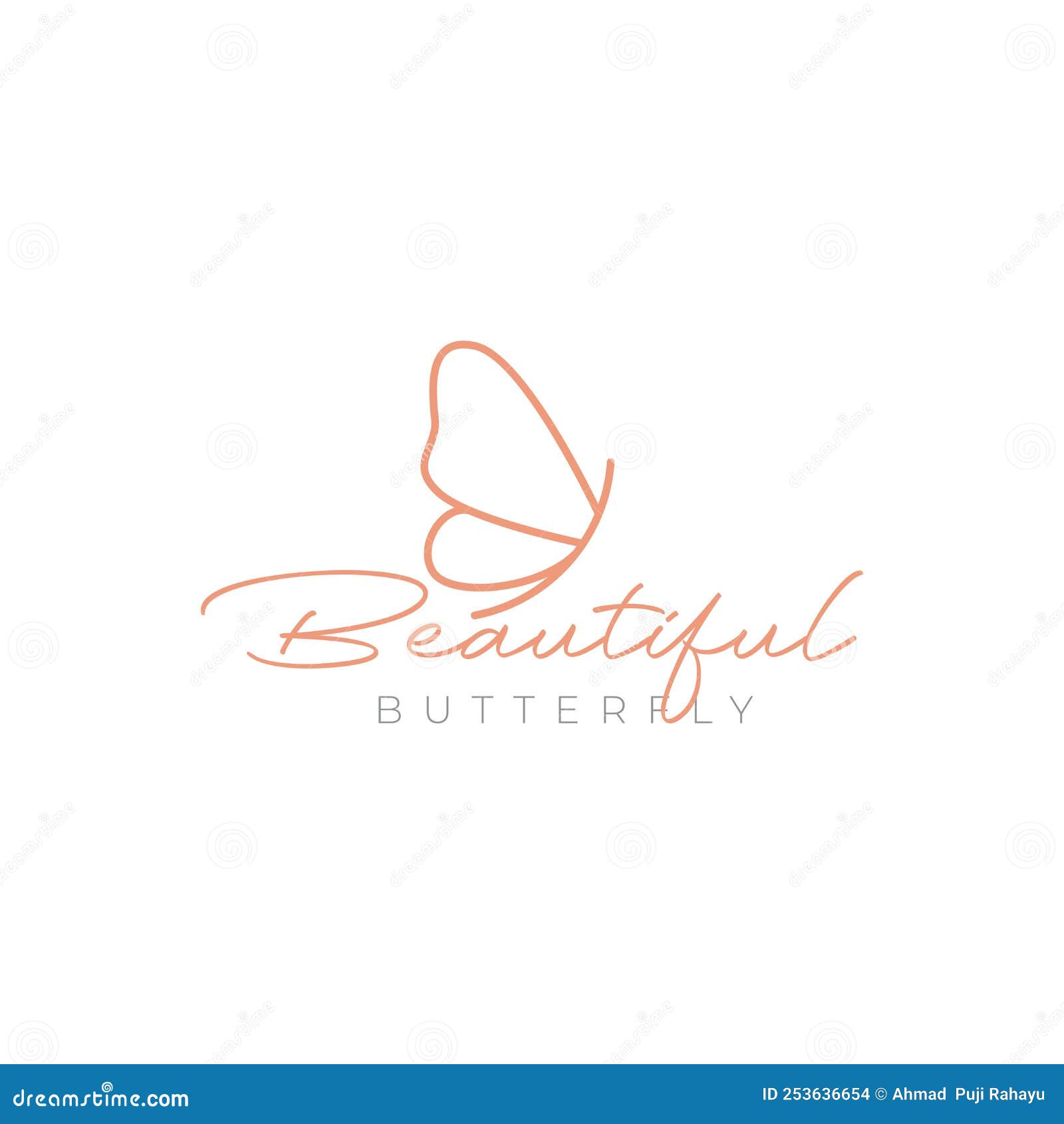 Beautiful Aesthetic Butterfly Logo Design Stock Vector Illustration