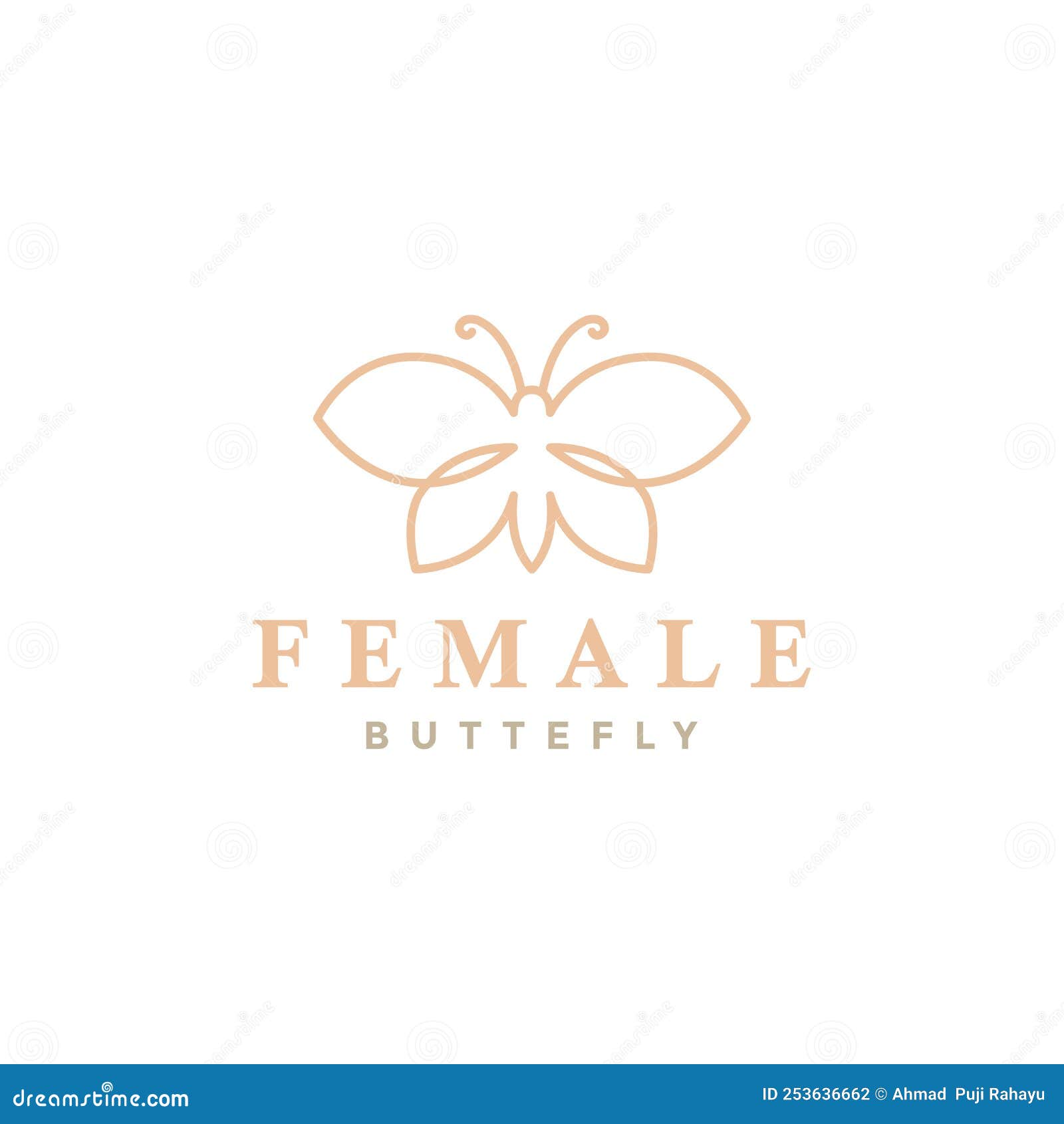 Beautiful Aesthetic Butterfly Logo Design Stock Vector Illustration