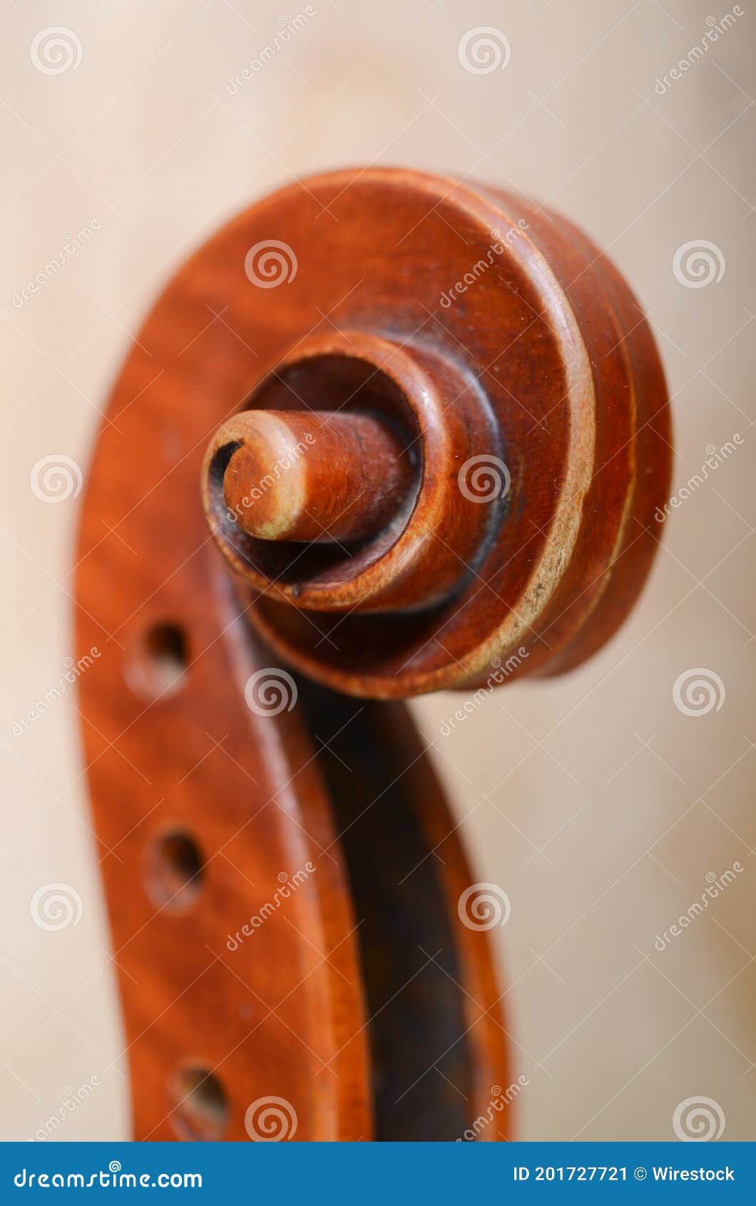 Beautiful Aesthetic Carving Violin Scroll Stock Image Image of